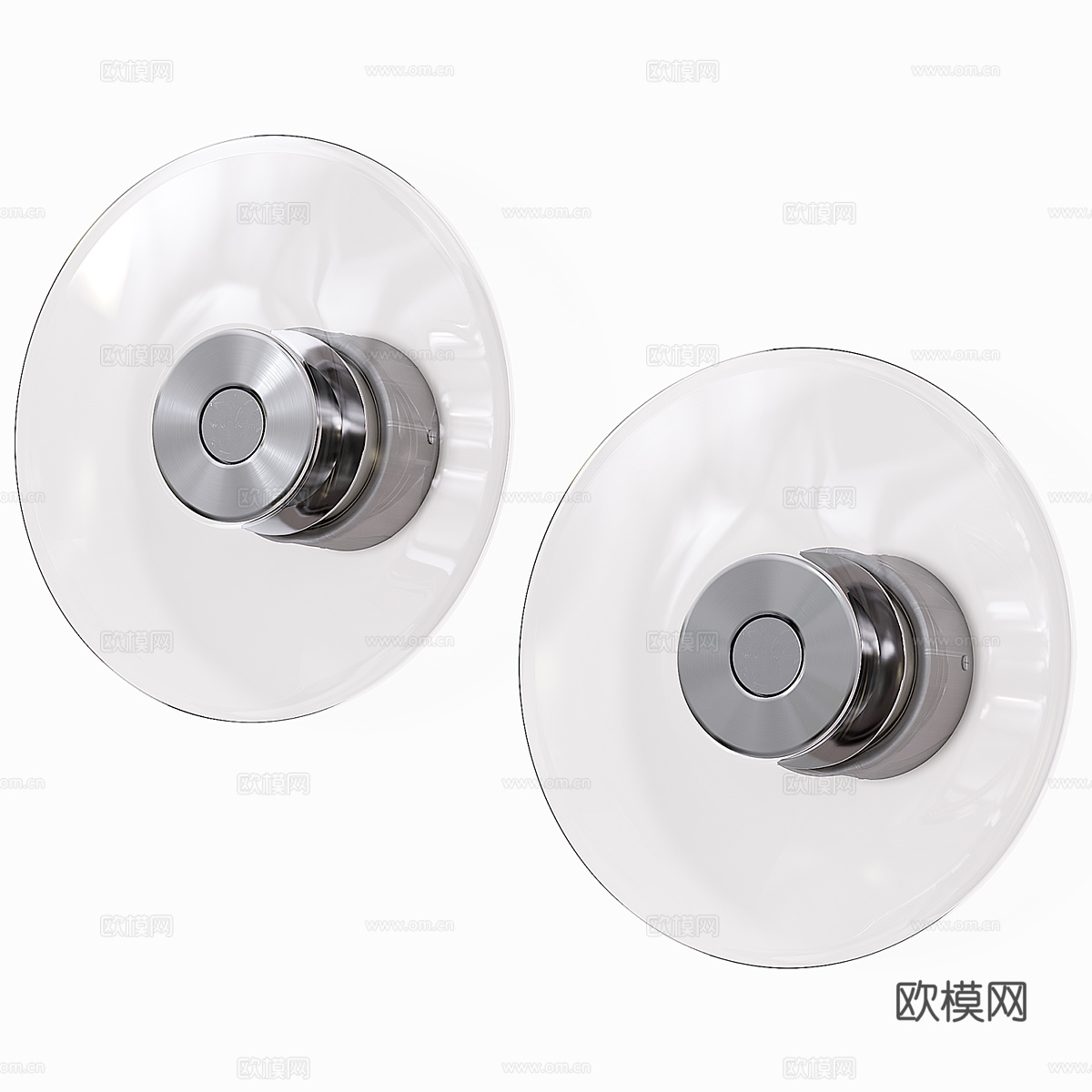 现代极简圆盘玻璃壁灯3d模型