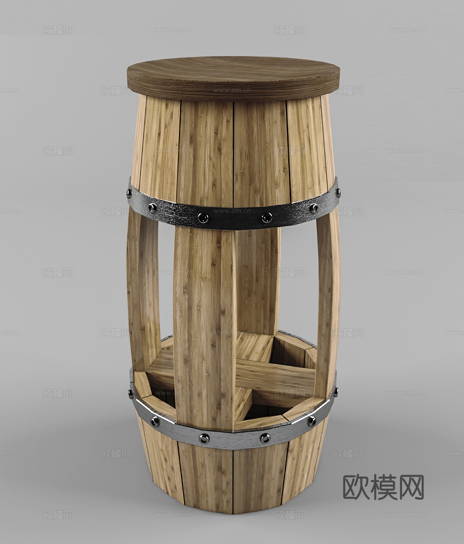 原木风茶几  角几  圆几3d模型