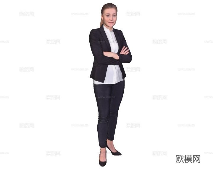 现代女人人物su模型下载