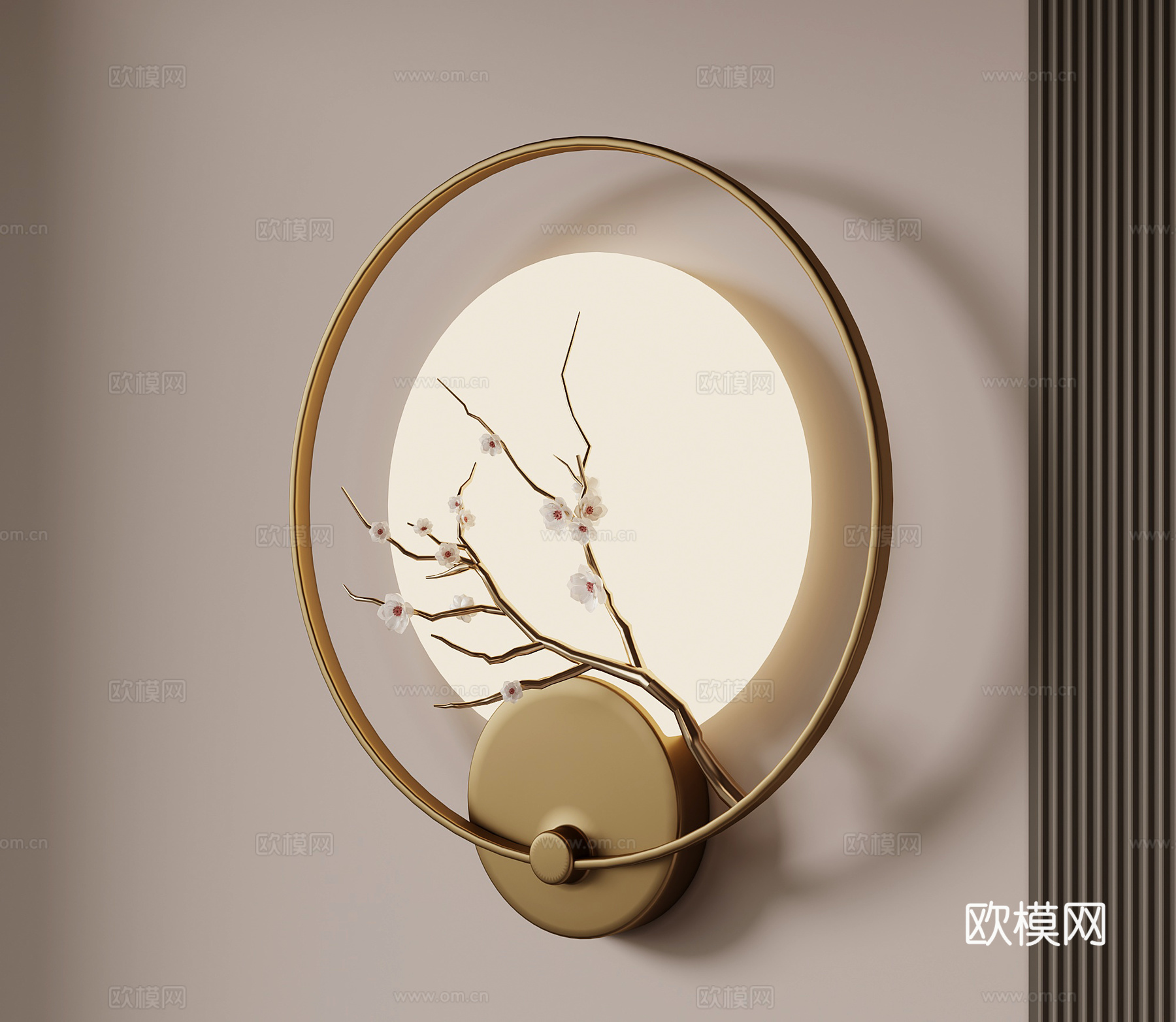 壁灯 新中式壁灯 创意壁灯su模型