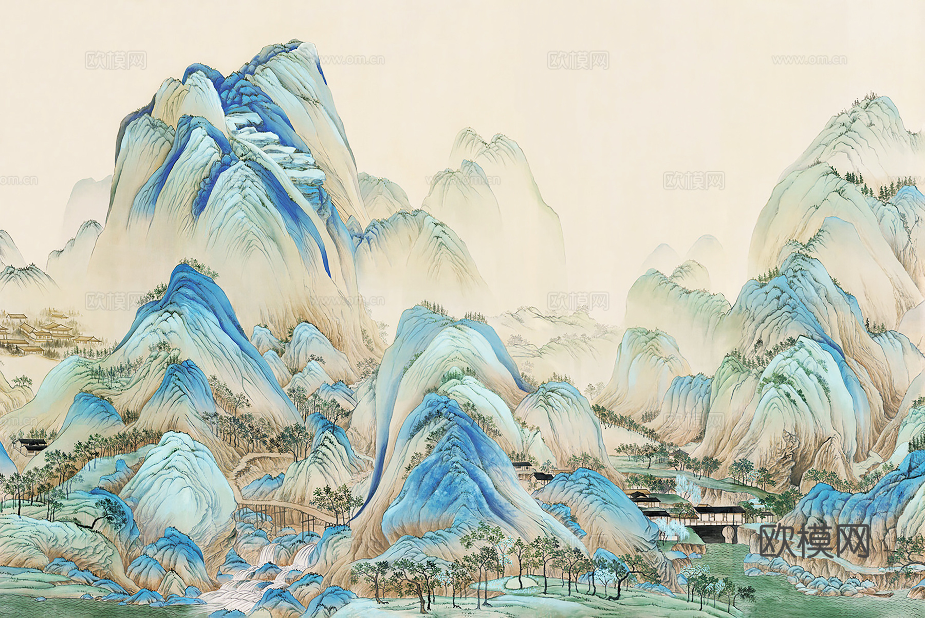 中古风挂画 装饰画 抽象画 山水挂画