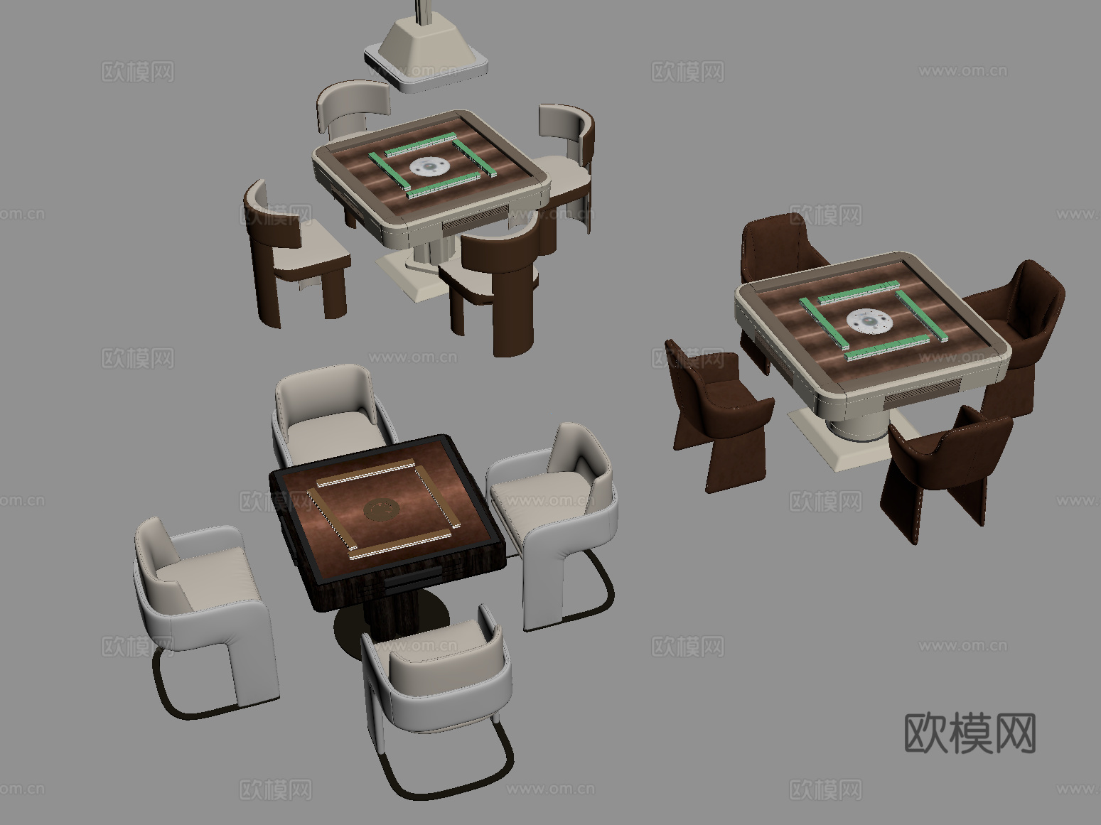 14现代麻将桌 棋牌桌su模型