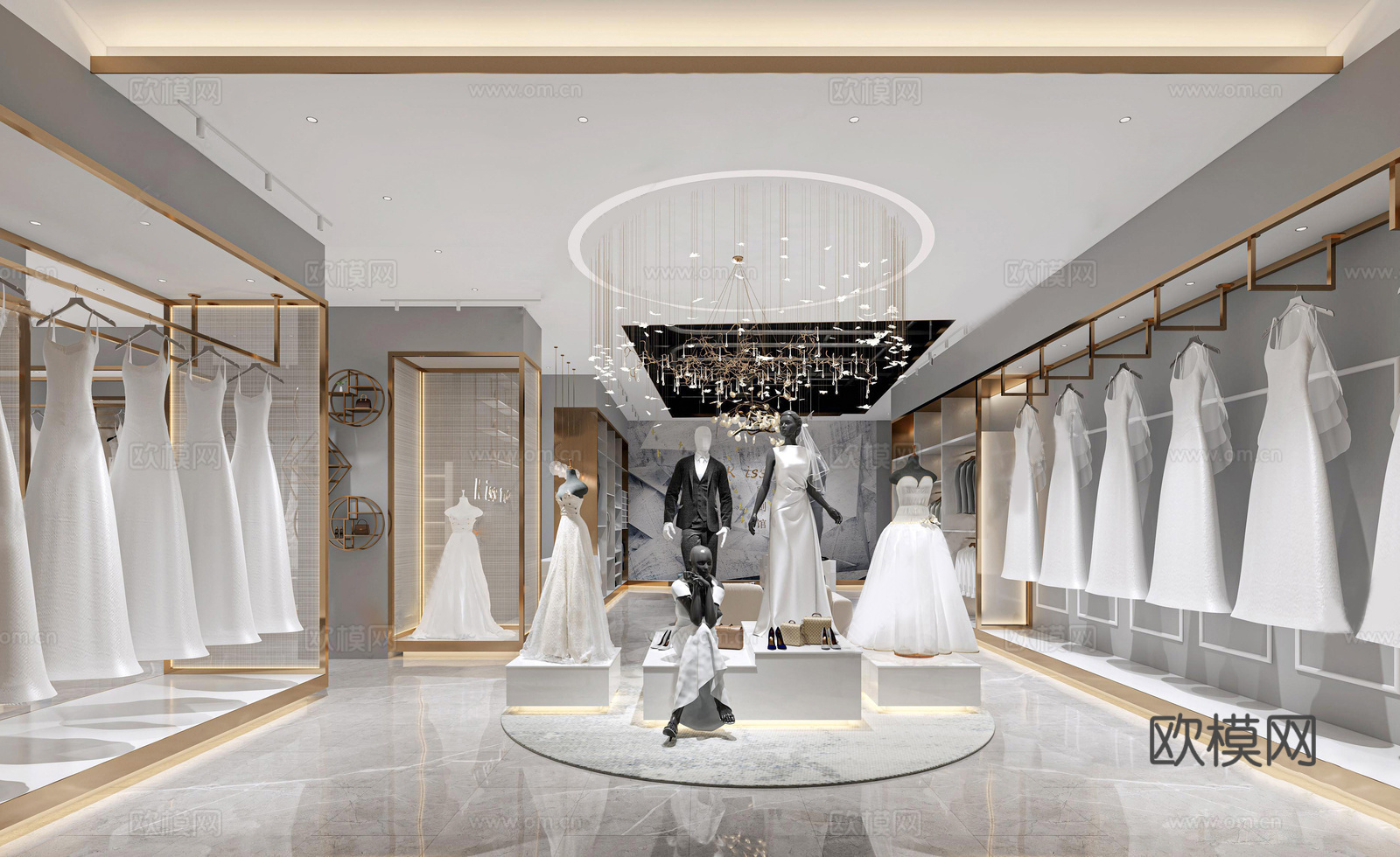 现代婚纱摄影店su模型下载