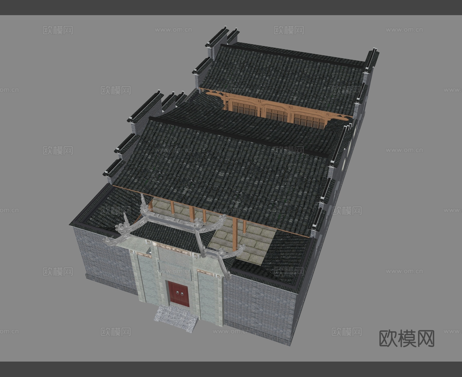 中式祠堂 祠堂建筑su模型