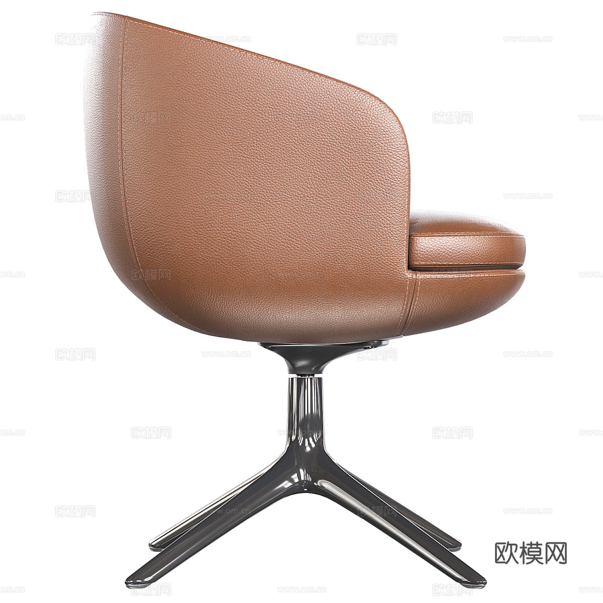 现代意式皮革办公椅3d模型