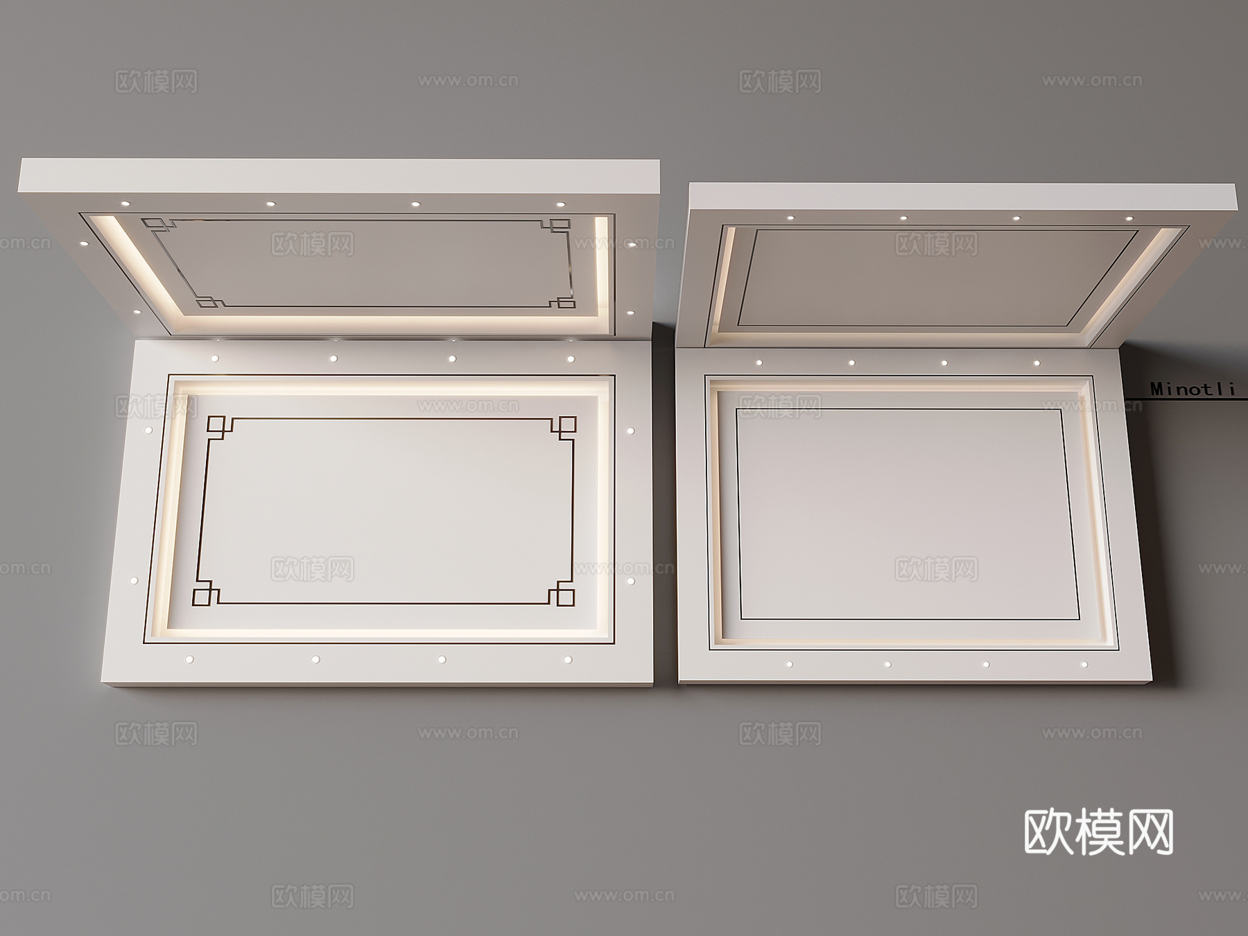 现代天花吊顶3d模型