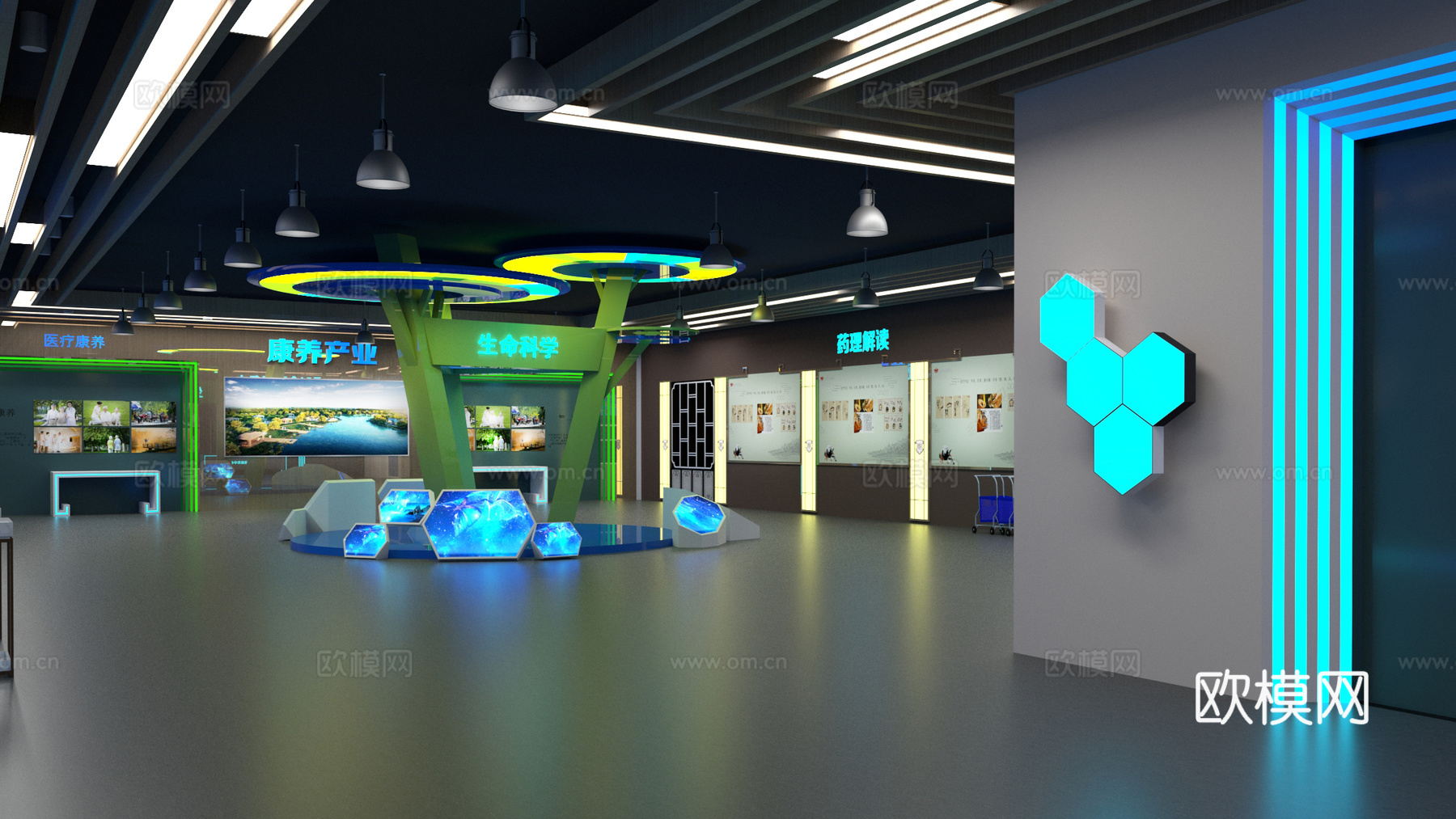 现代展厅展台展位su模型下载