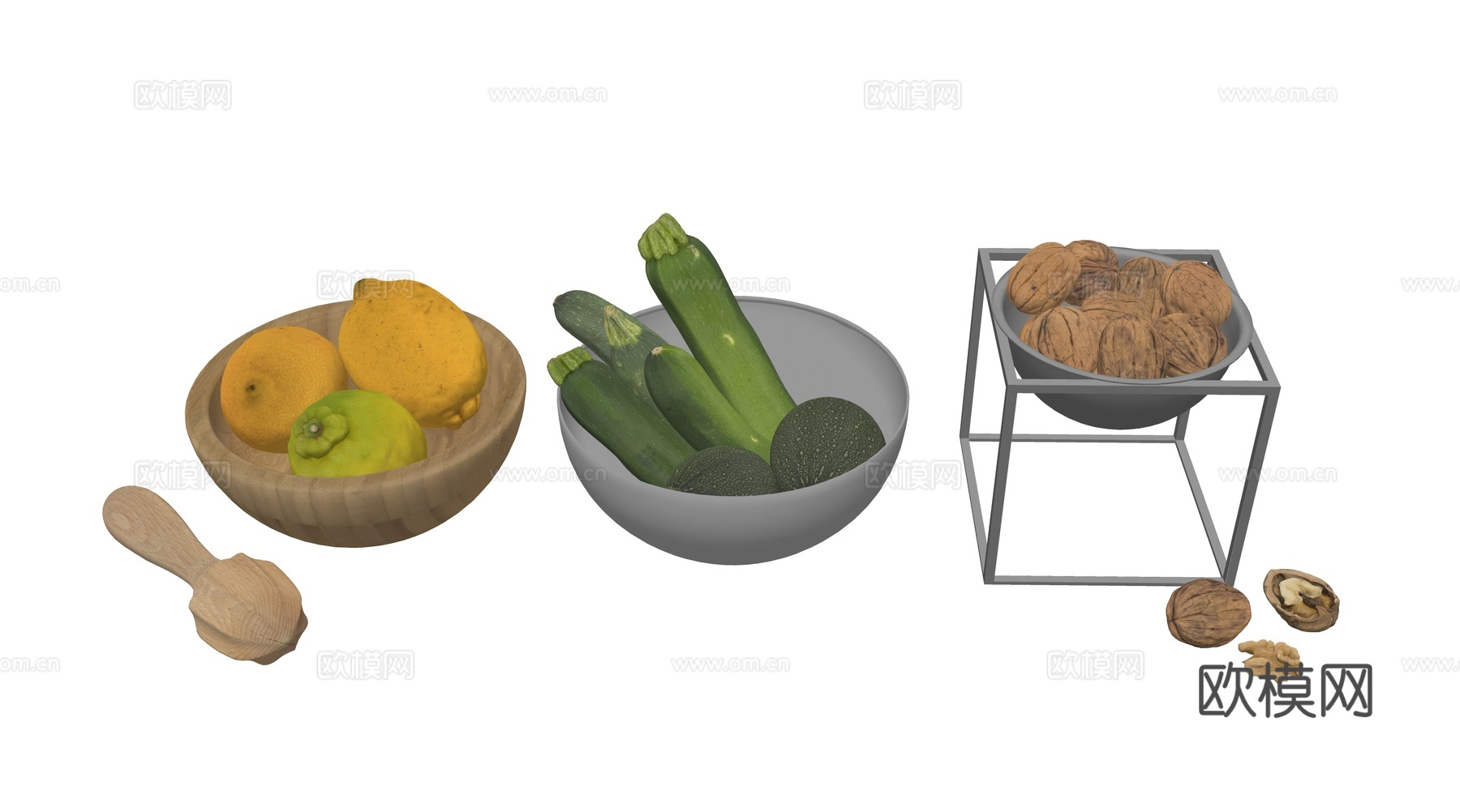 现代水果蔬菜食品su模型下载