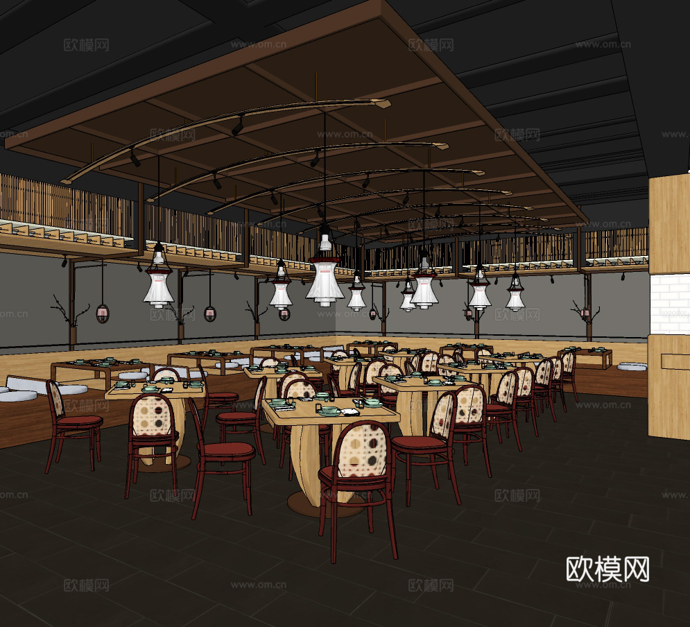 日式料理店su模型下载