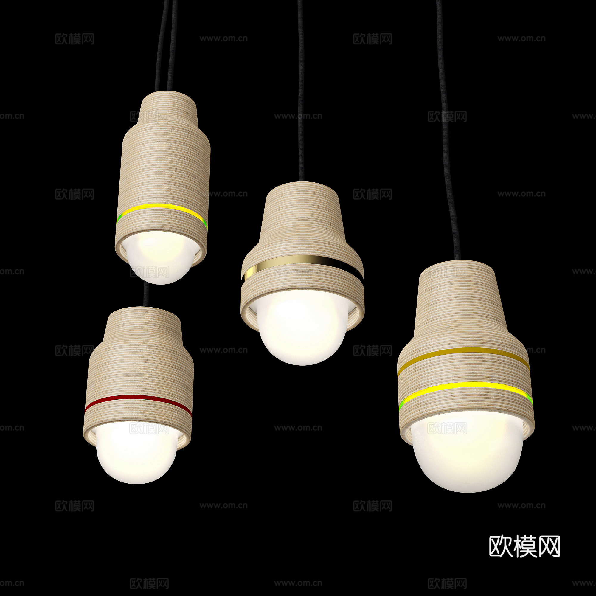 北欧简约吊灯  小吊灯组合  床头吊灯3d模型