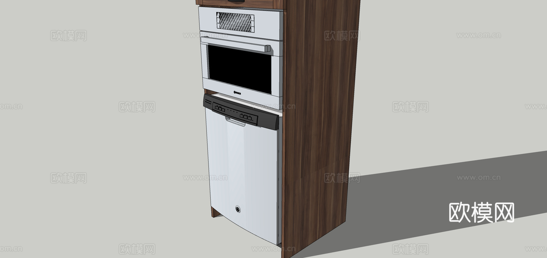 现代烤箱su模型下载