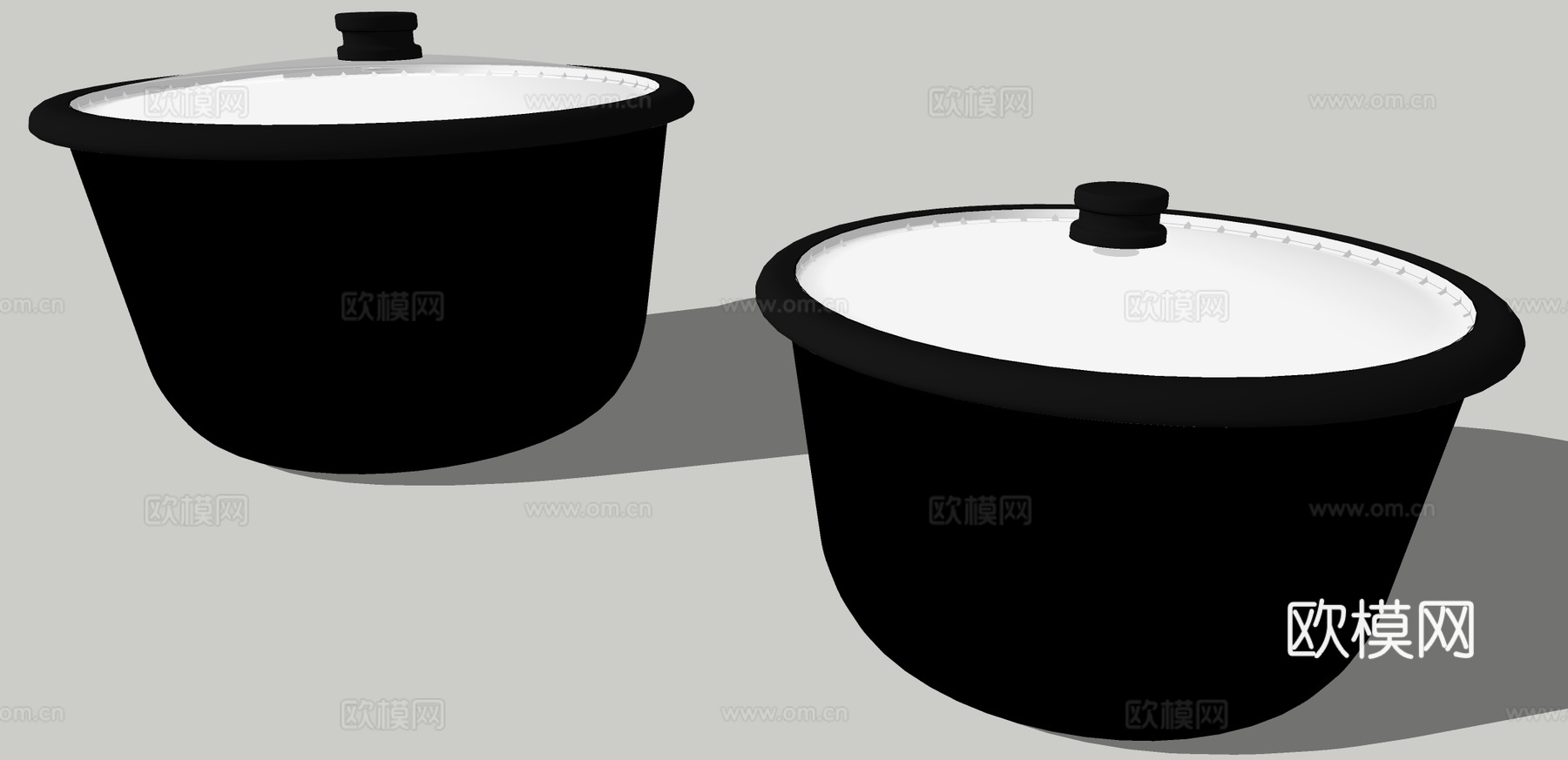 现代厨具锅su模型下载