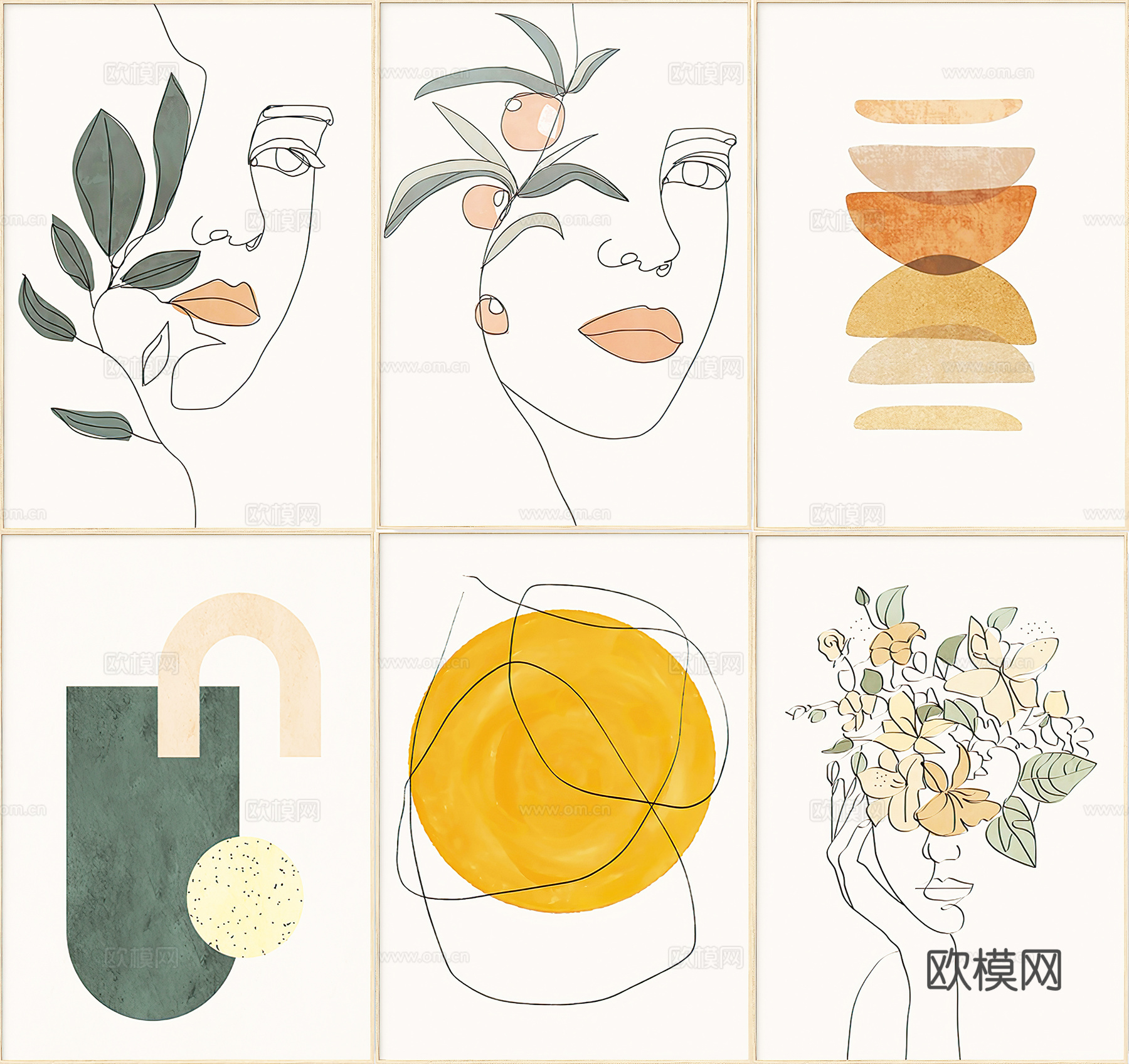 中古风挂画 装饰画 抽象画