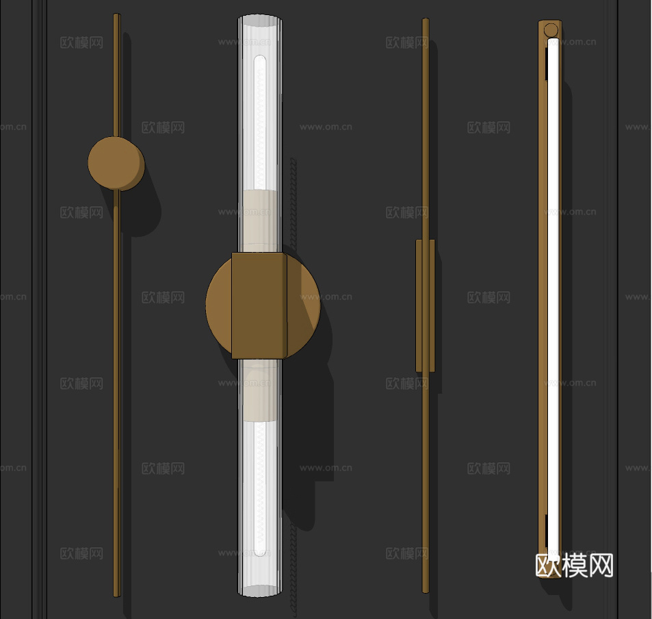 现代线性轻奢壁灯su模型下载