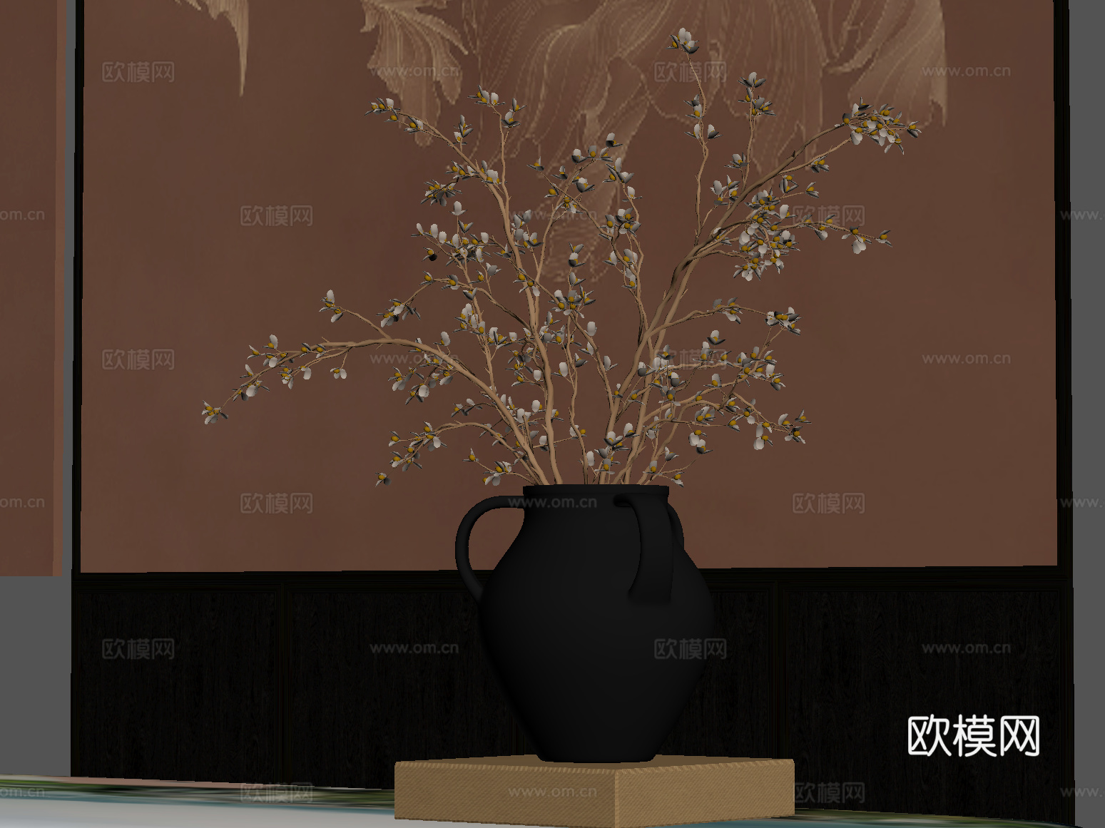 25新中式花瓶 花艺su模型
