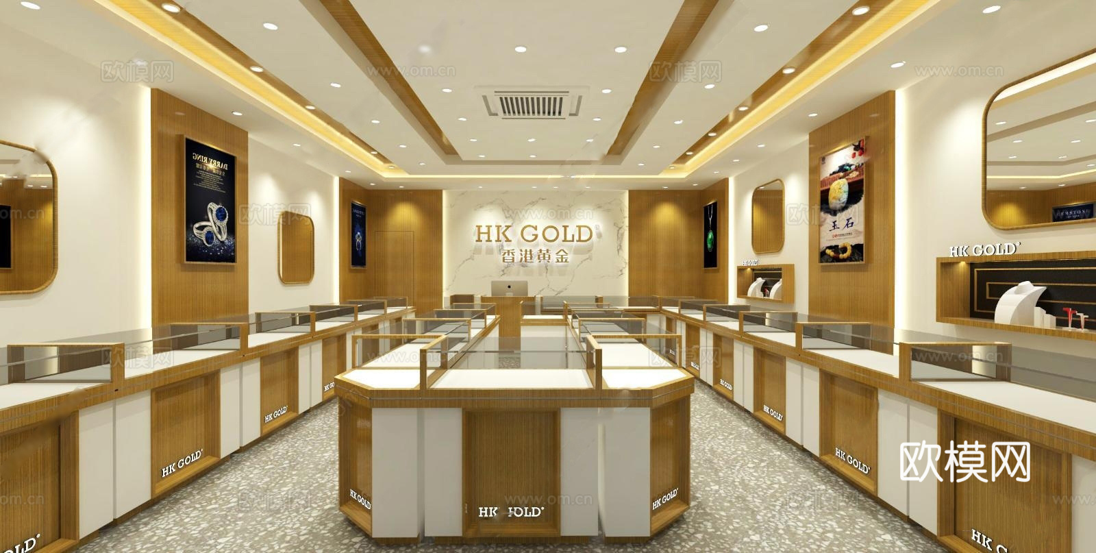 现代珠宝首饰店su模型下载