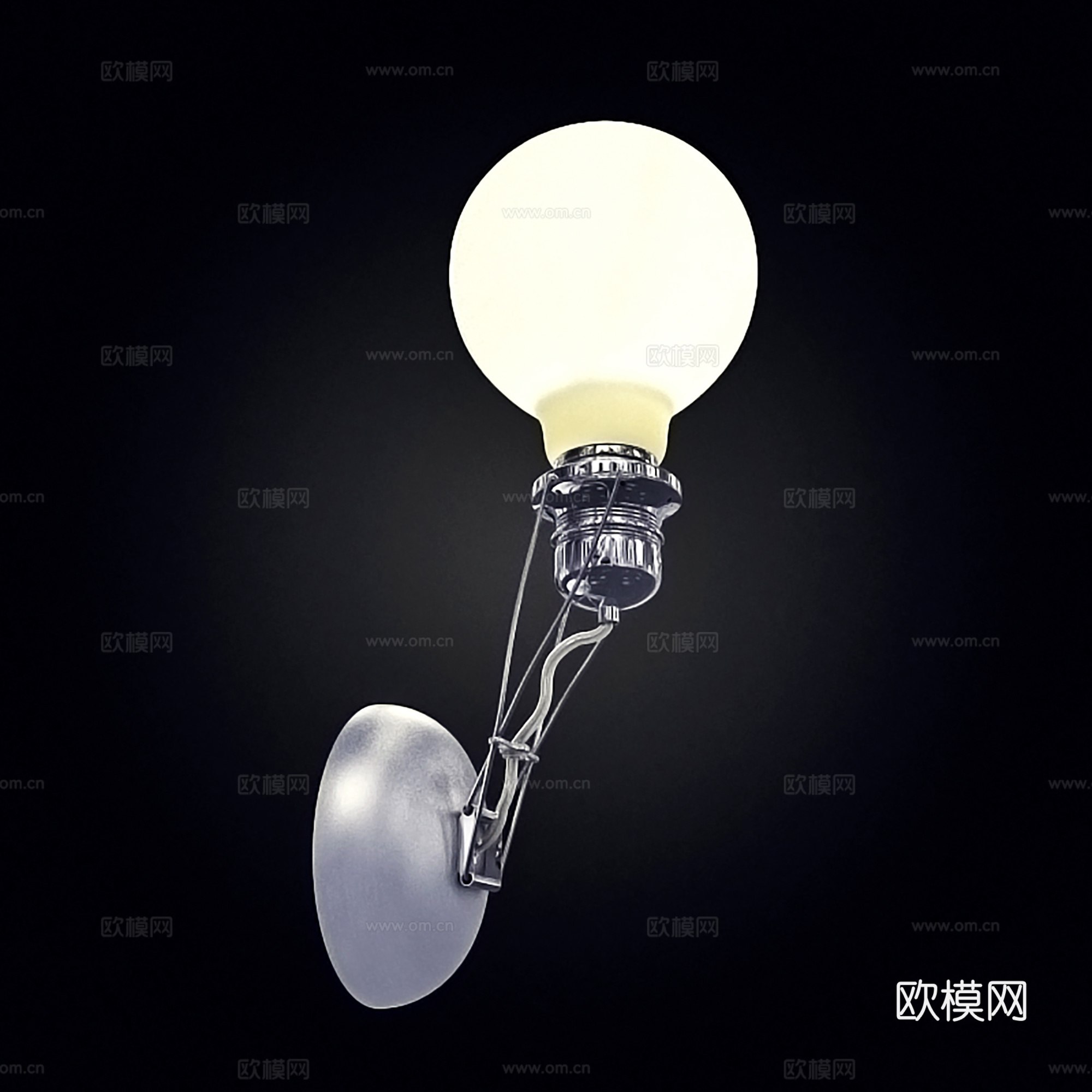现代壁灯 金属壁灯 灯泡形壁灯3d模型