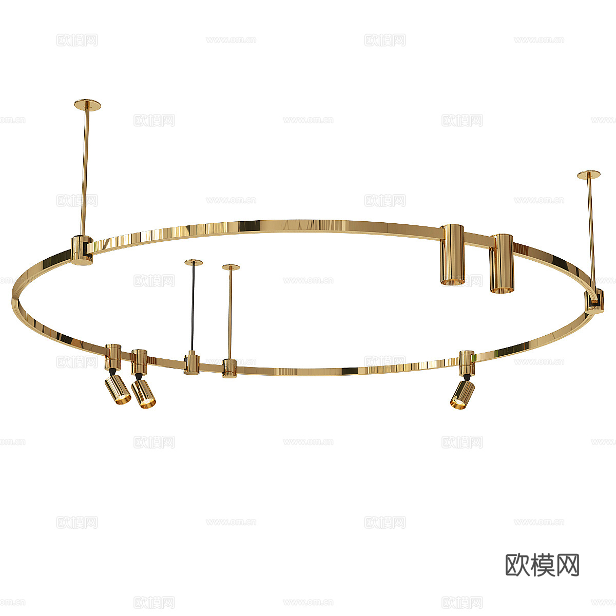 现代轻奢圆形金属装饰吊灯3d模型