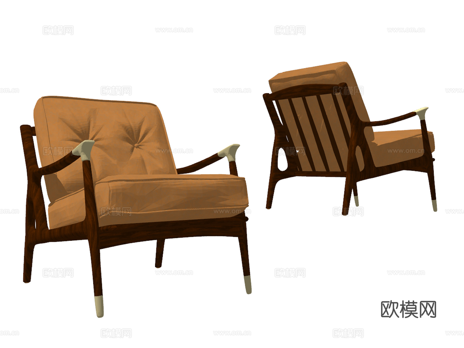 现代皮革休闲椅su模型下载