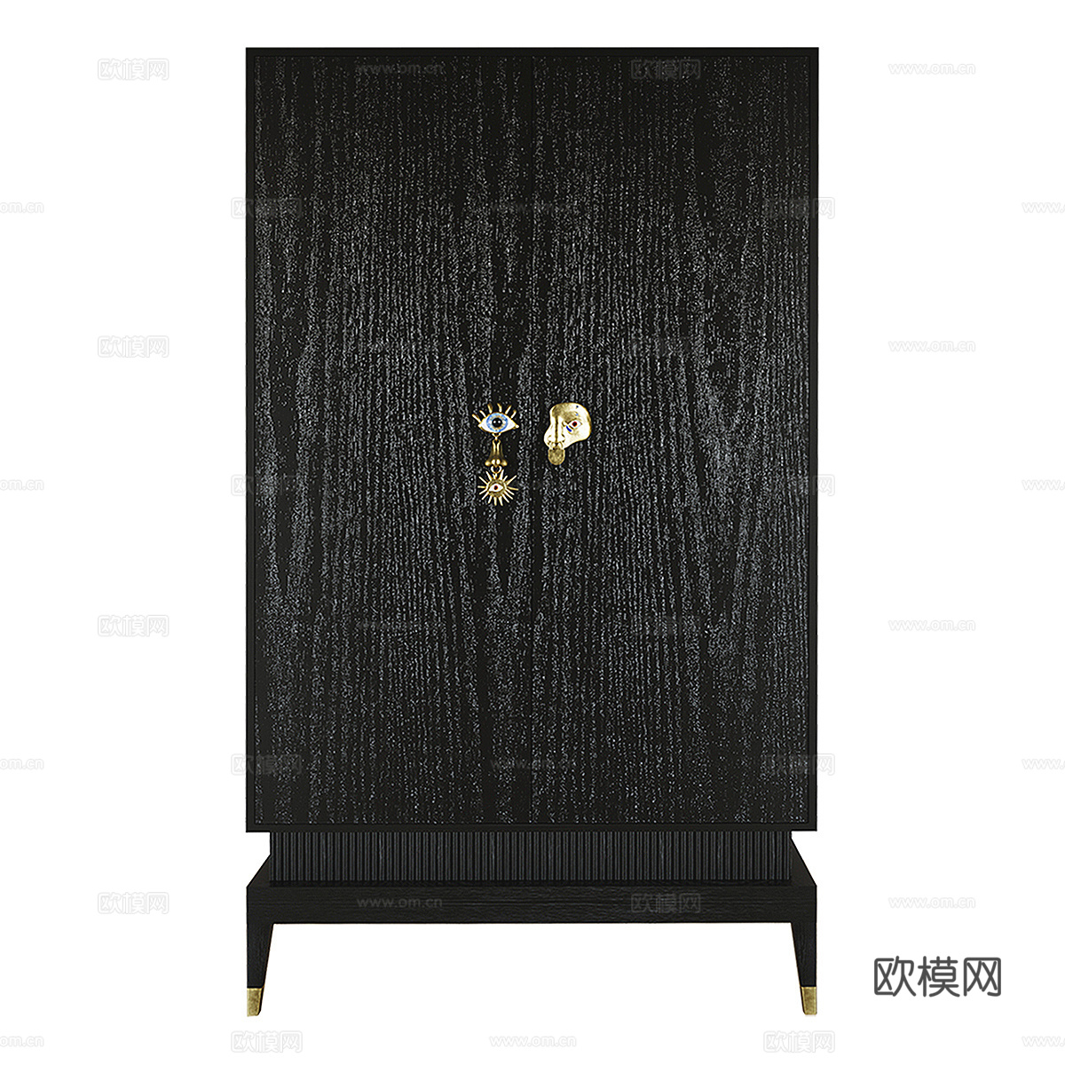 现代意式轻奢木质边柜 装饰柜 高柜3d模型3d模型