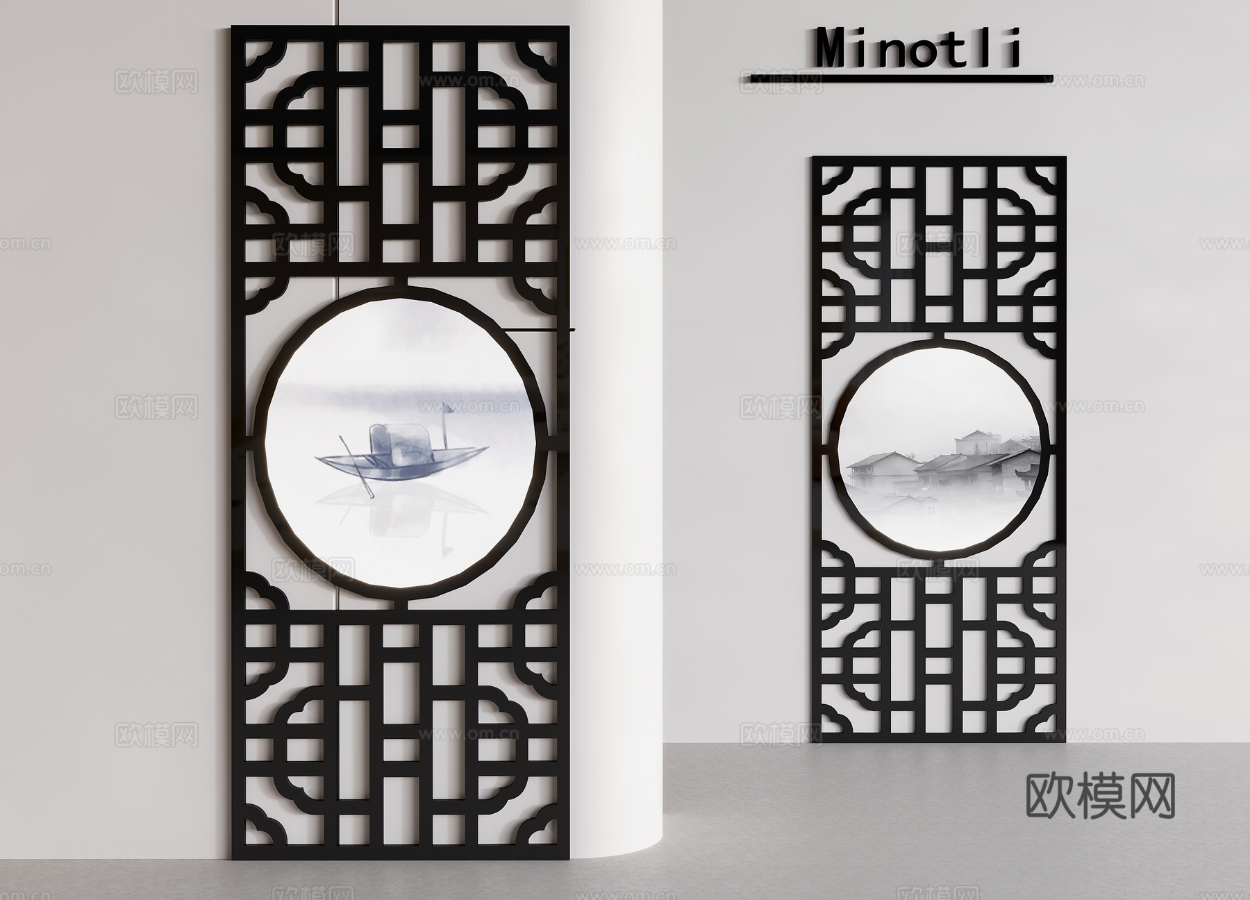 金属玄关 屏风 室内外隔断 装饰玄关3d模型