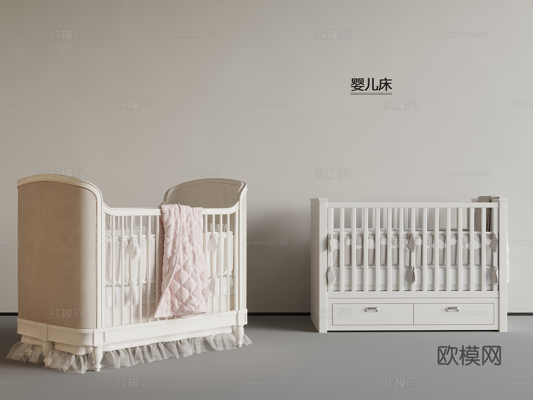 10法式婴儿床su模型