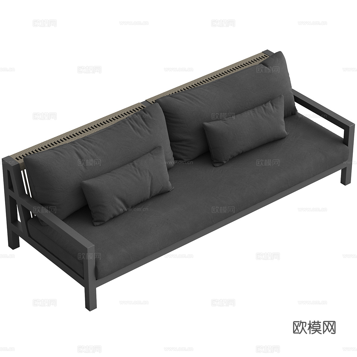 现代意式布艺休闲沙发3d模型