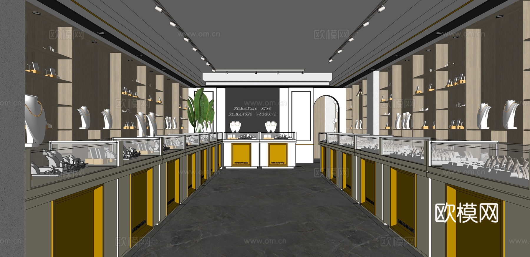 现代珠宝首饰店su模型下载