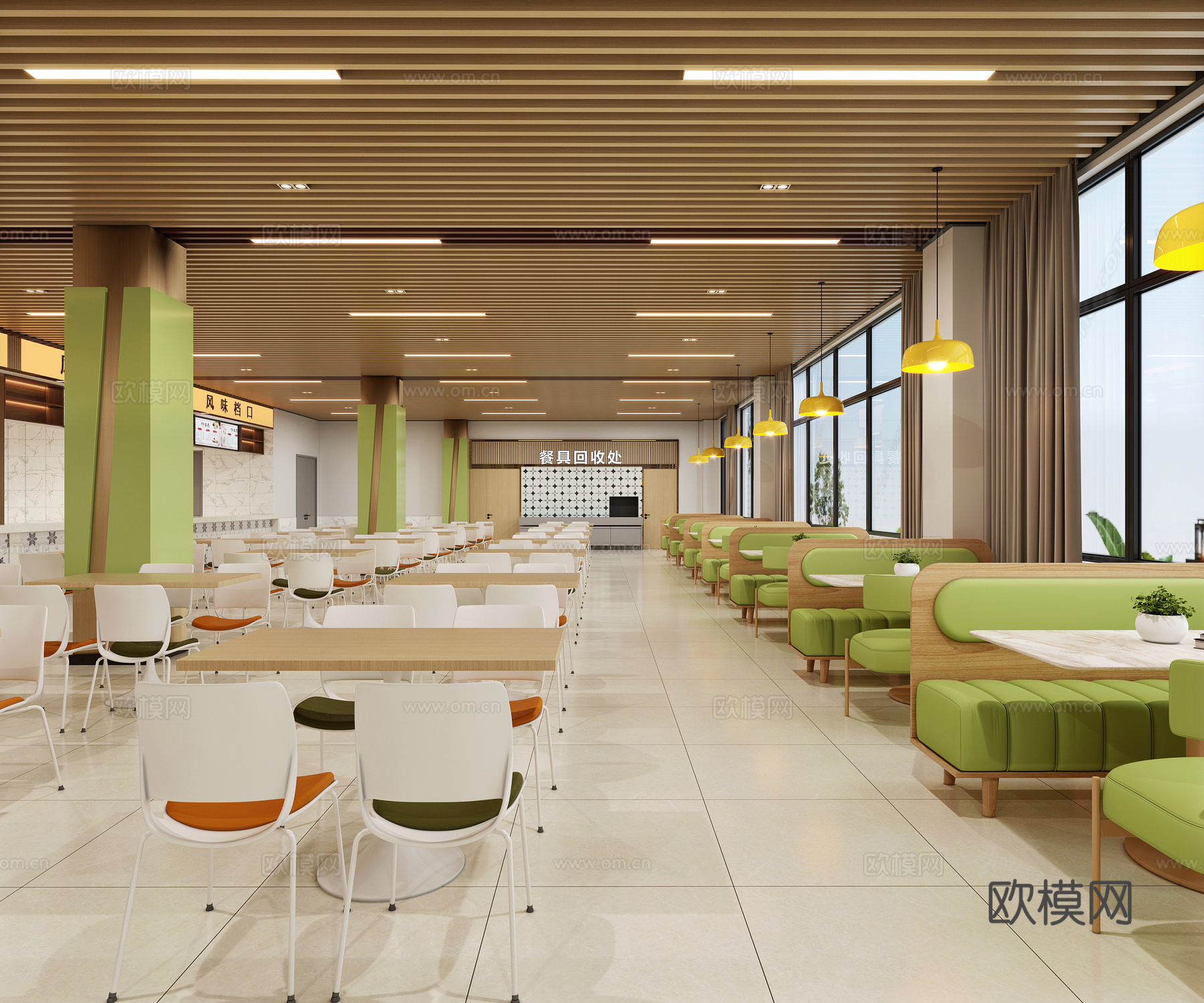 现代大学食堂3d模型