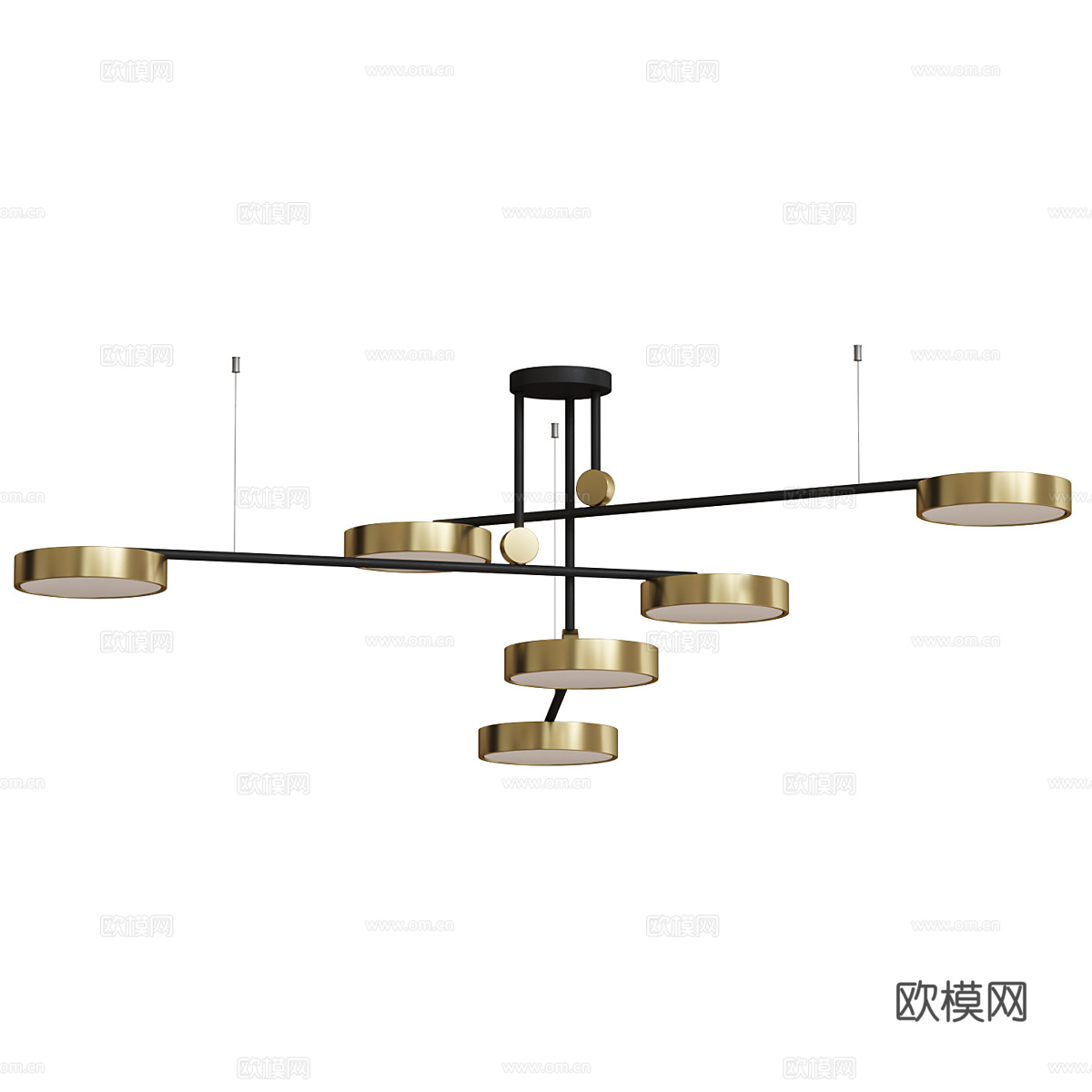 现代轻奢多头装饰吊灯3d模型