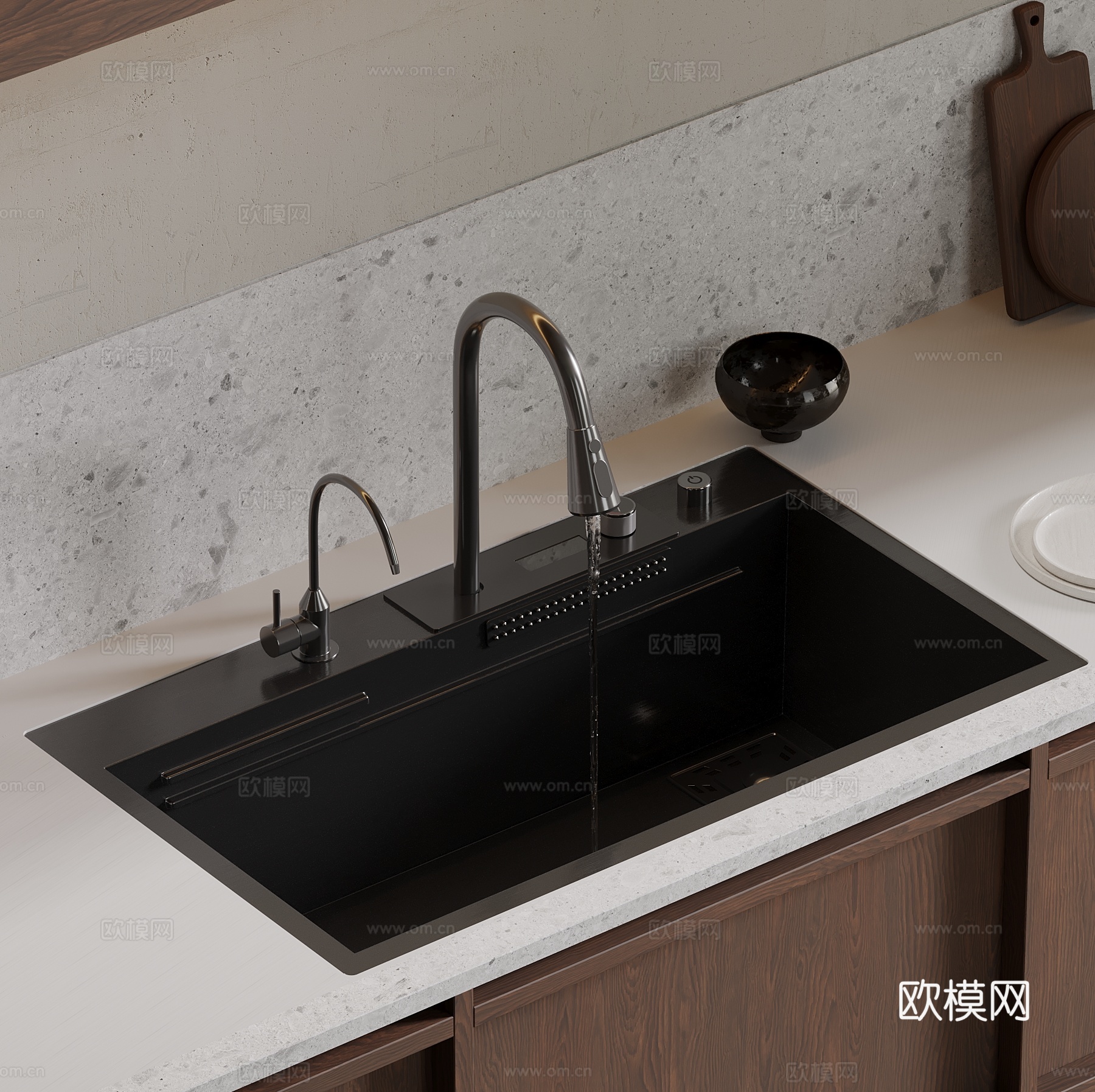 07现代水槽 洗菜池3d模型