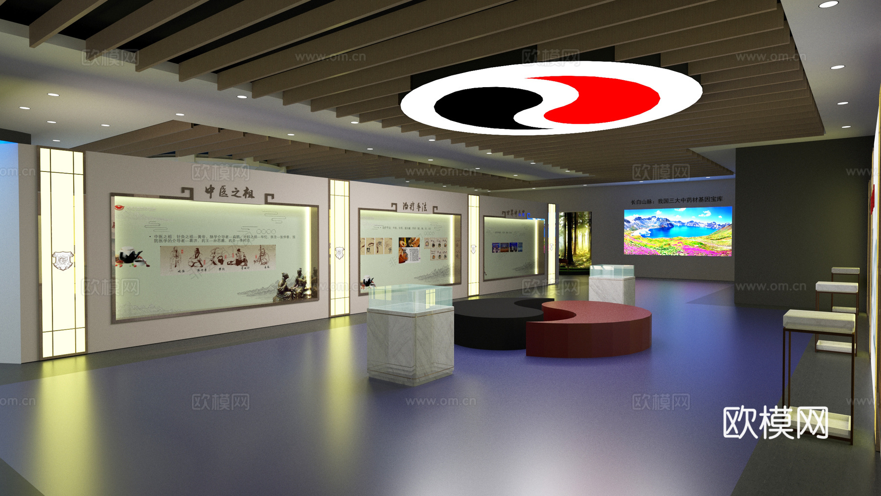 现代展厅展台展位su模型下载