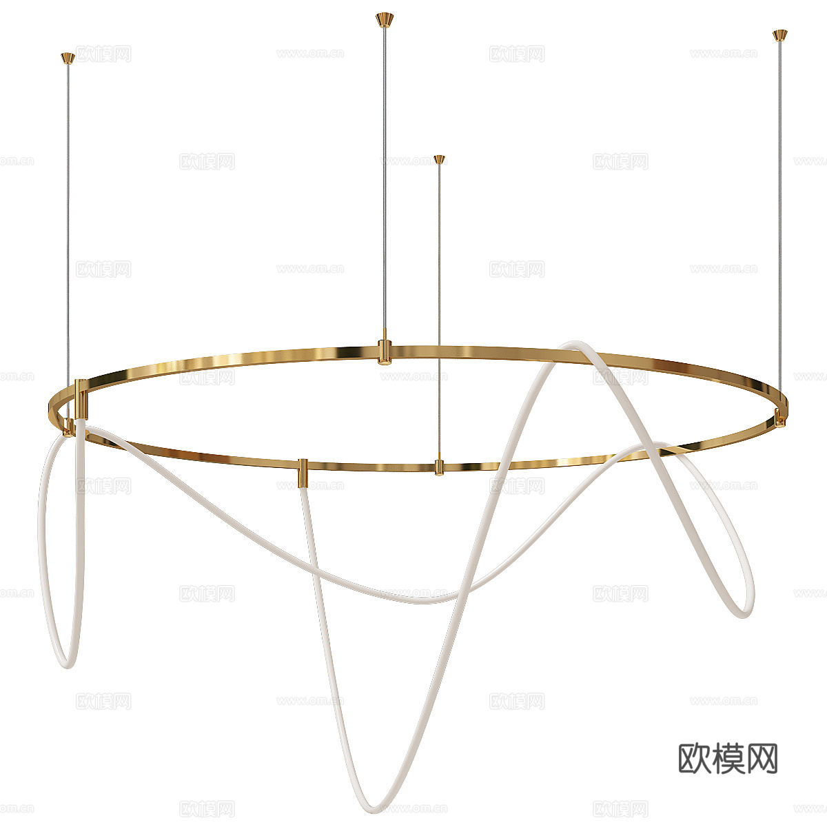 现代轻奢圆形金属装饰吊灯3d模型