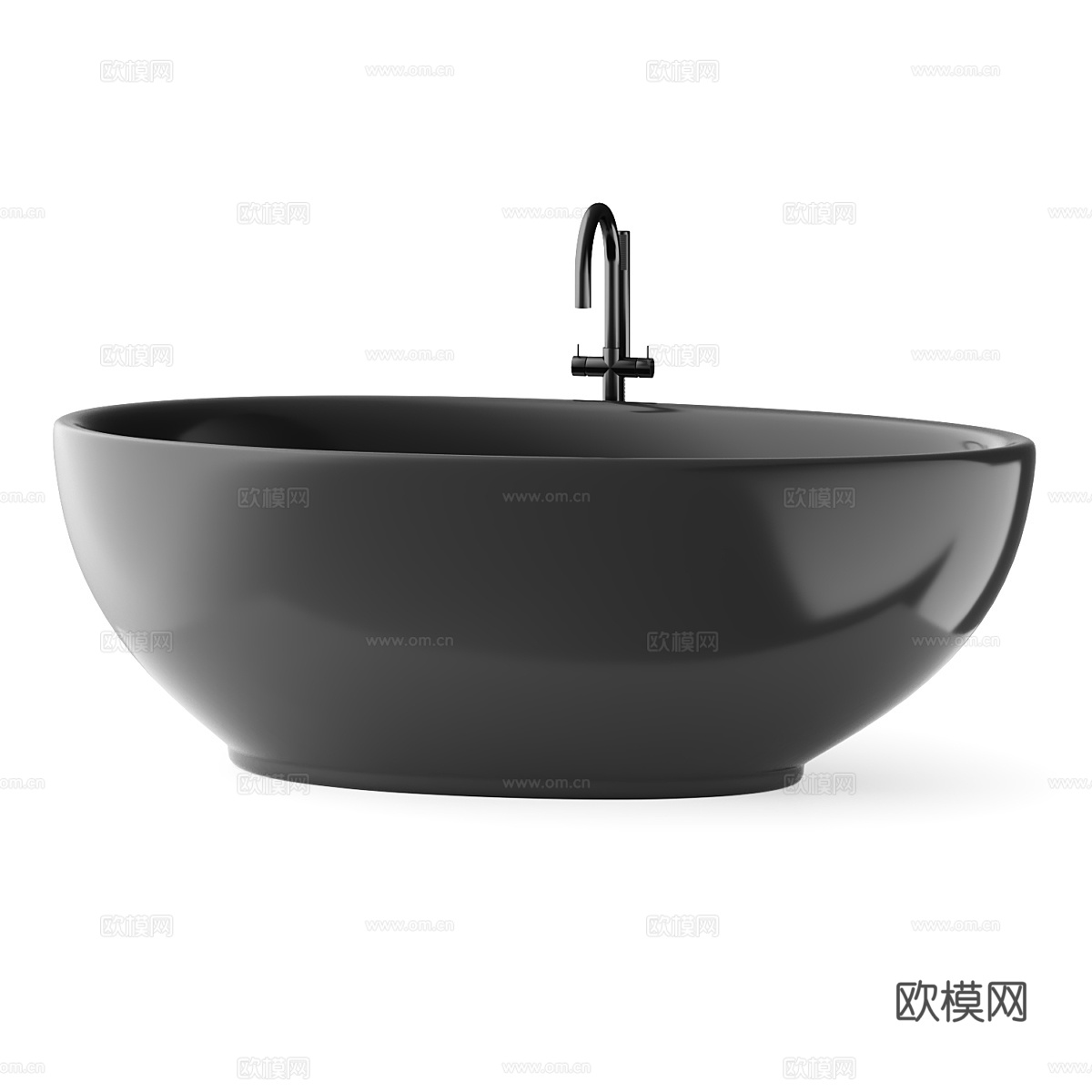 现代意式椭圆陶瓷浴缸3d模型