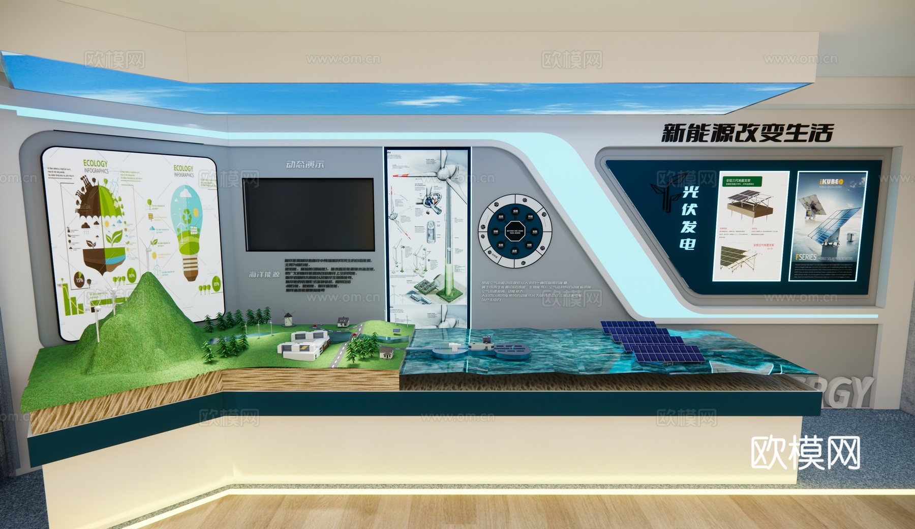 现代新能源展厅su模型下载
