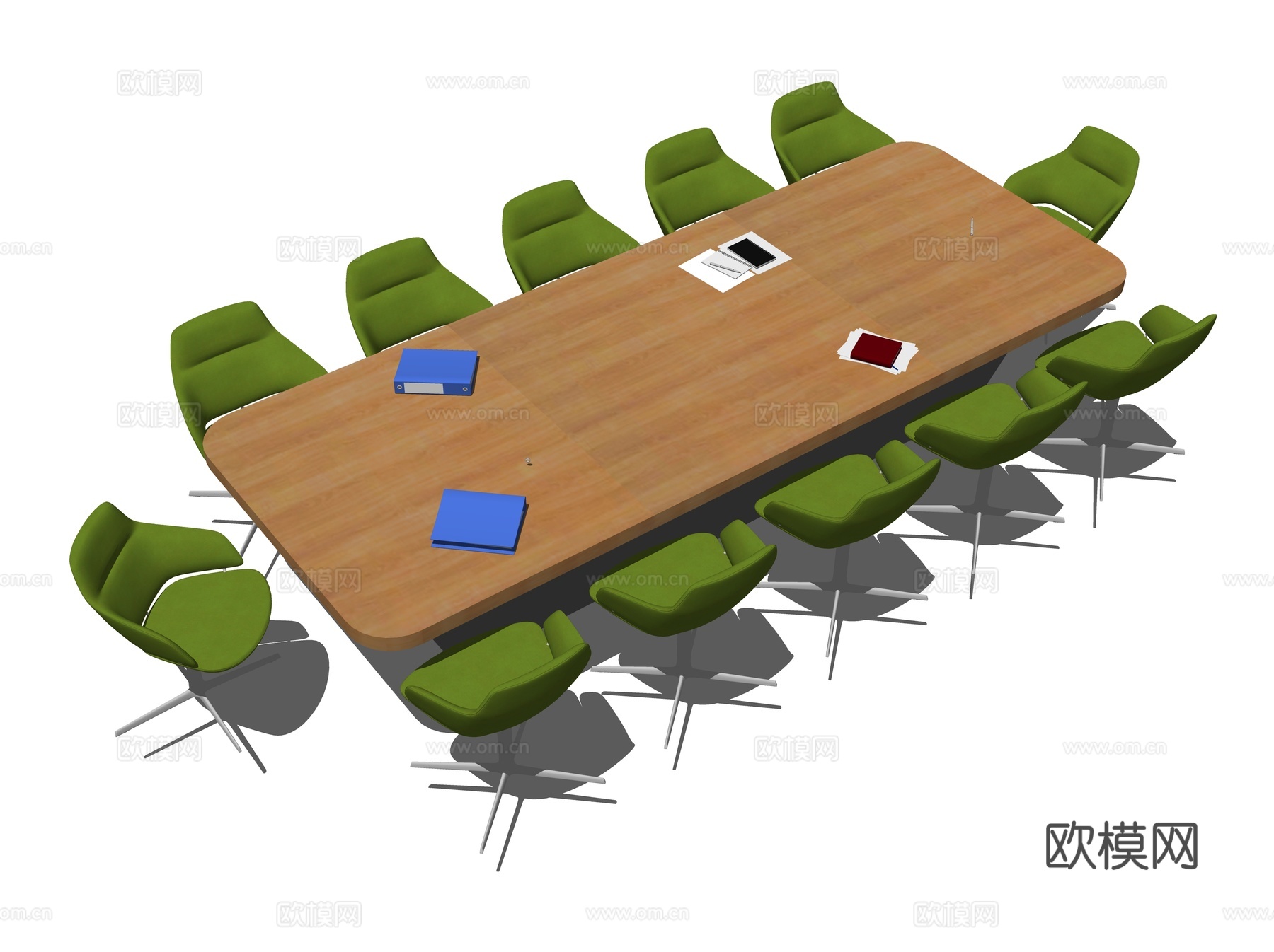 现代会议桌椅su模型下载