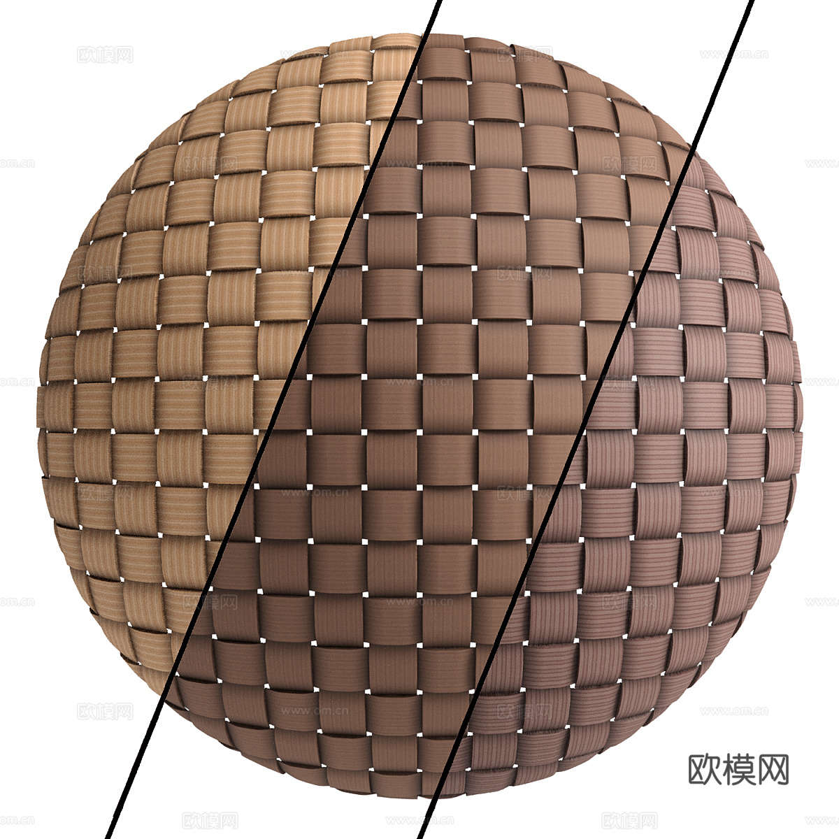 现代意式藤编柳条材质3d模型