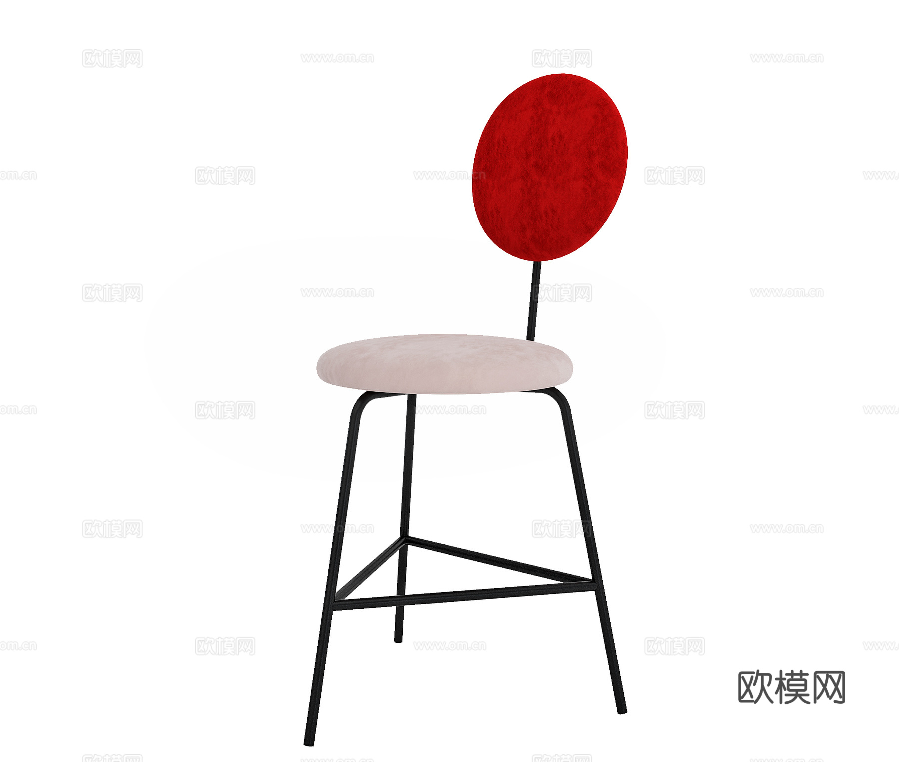 现代绒布吧椅su模型下载