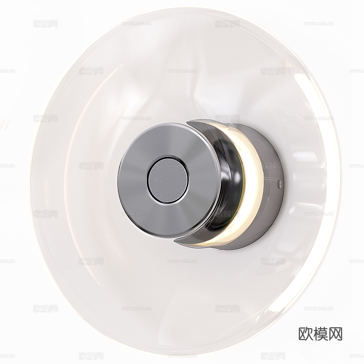 现代极简圆盘玻璃壁灯3d模型