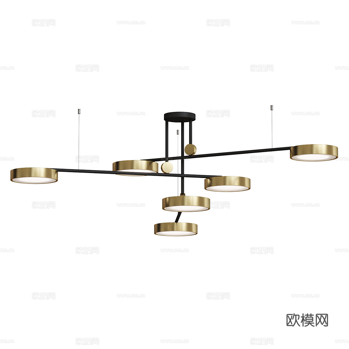 现代轻奢多头装饰吊灯3d模型