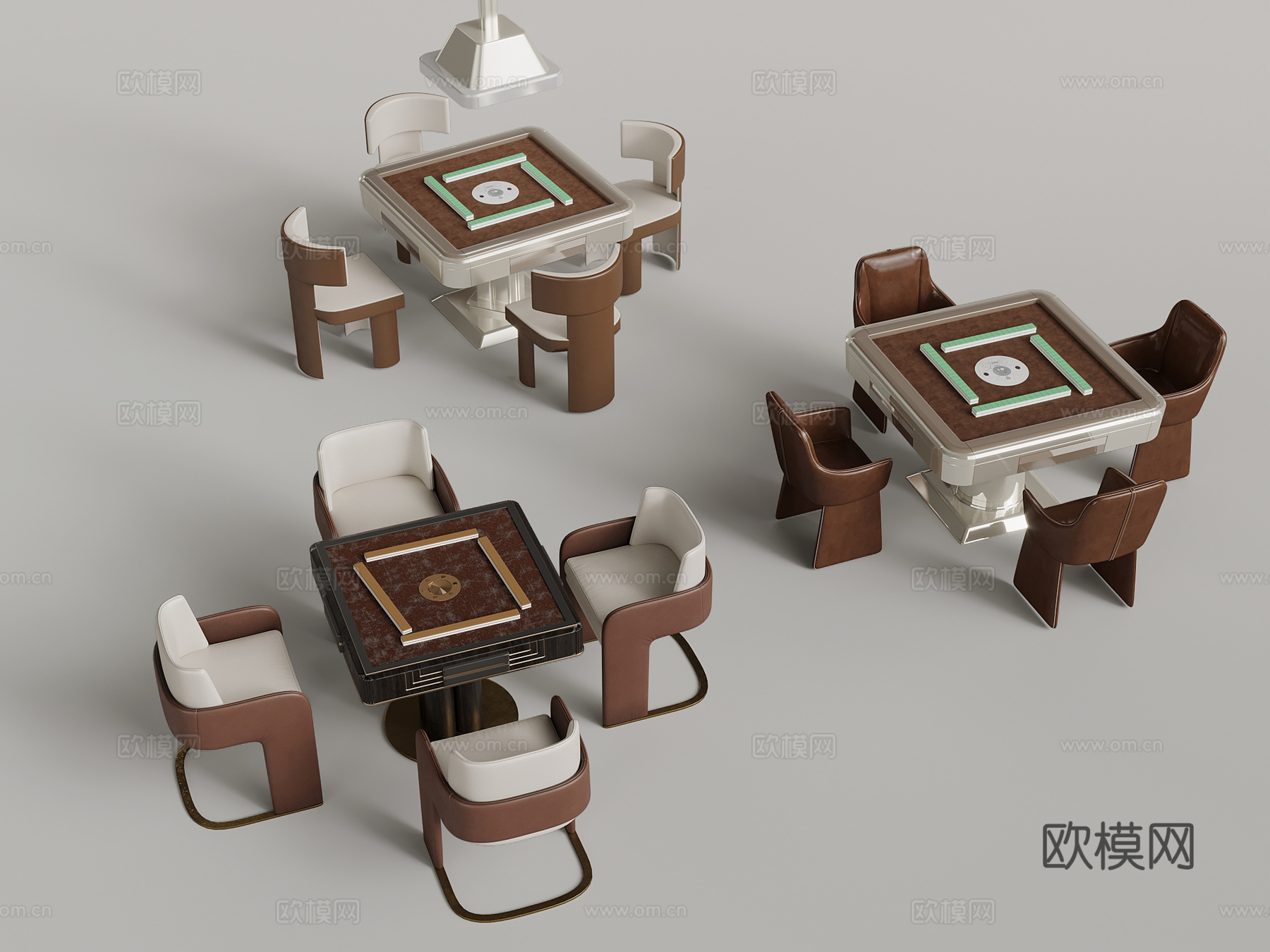 14现代麻将桌 棋牌桌su模型