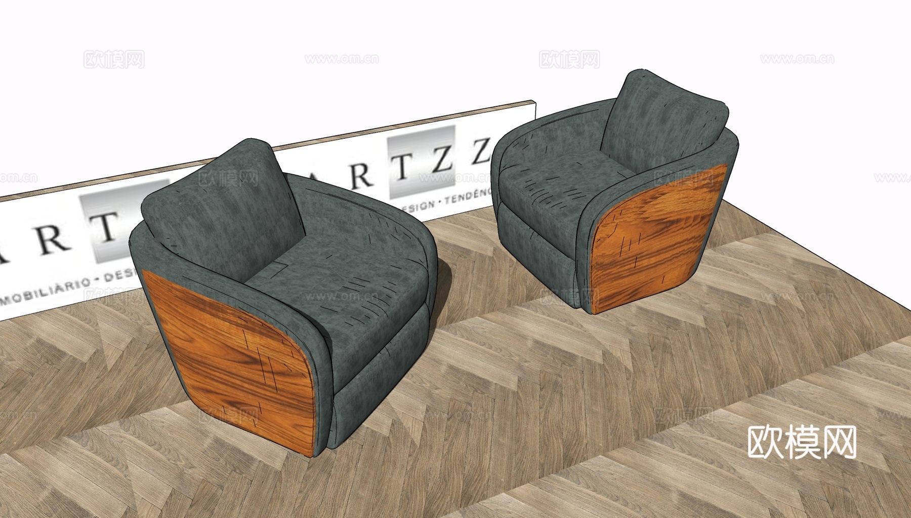 现代布艺休闲沙发su模型下载下载