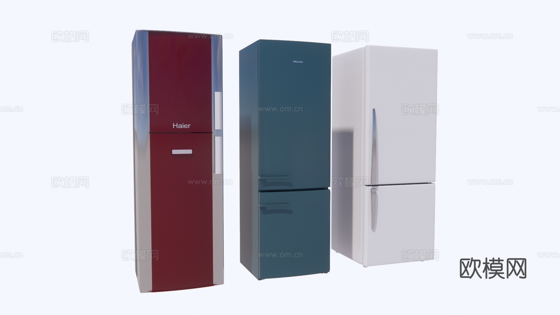 现代冰箱厨房器具su模型下载