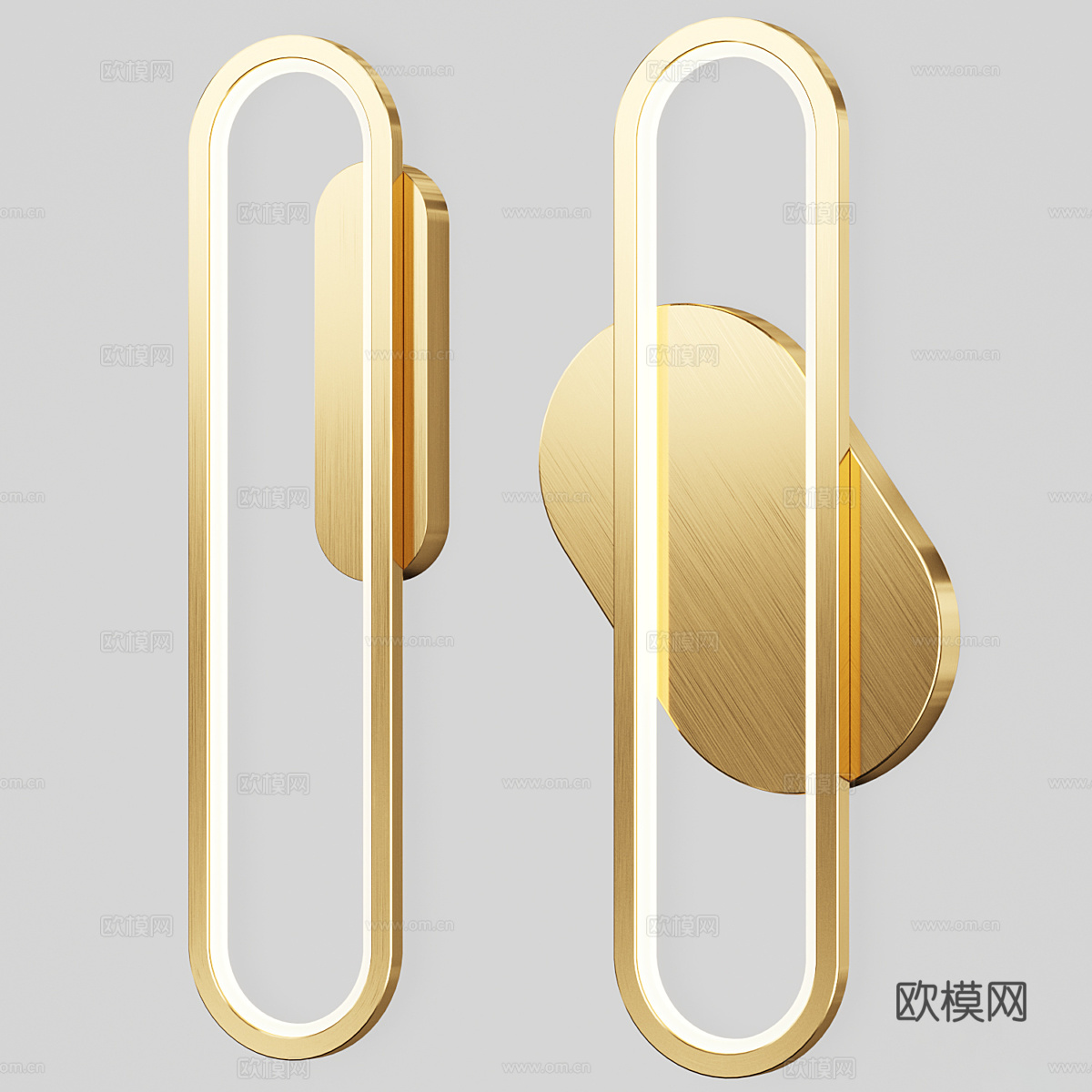 现代轻奢金属装饰壁灯3d模型