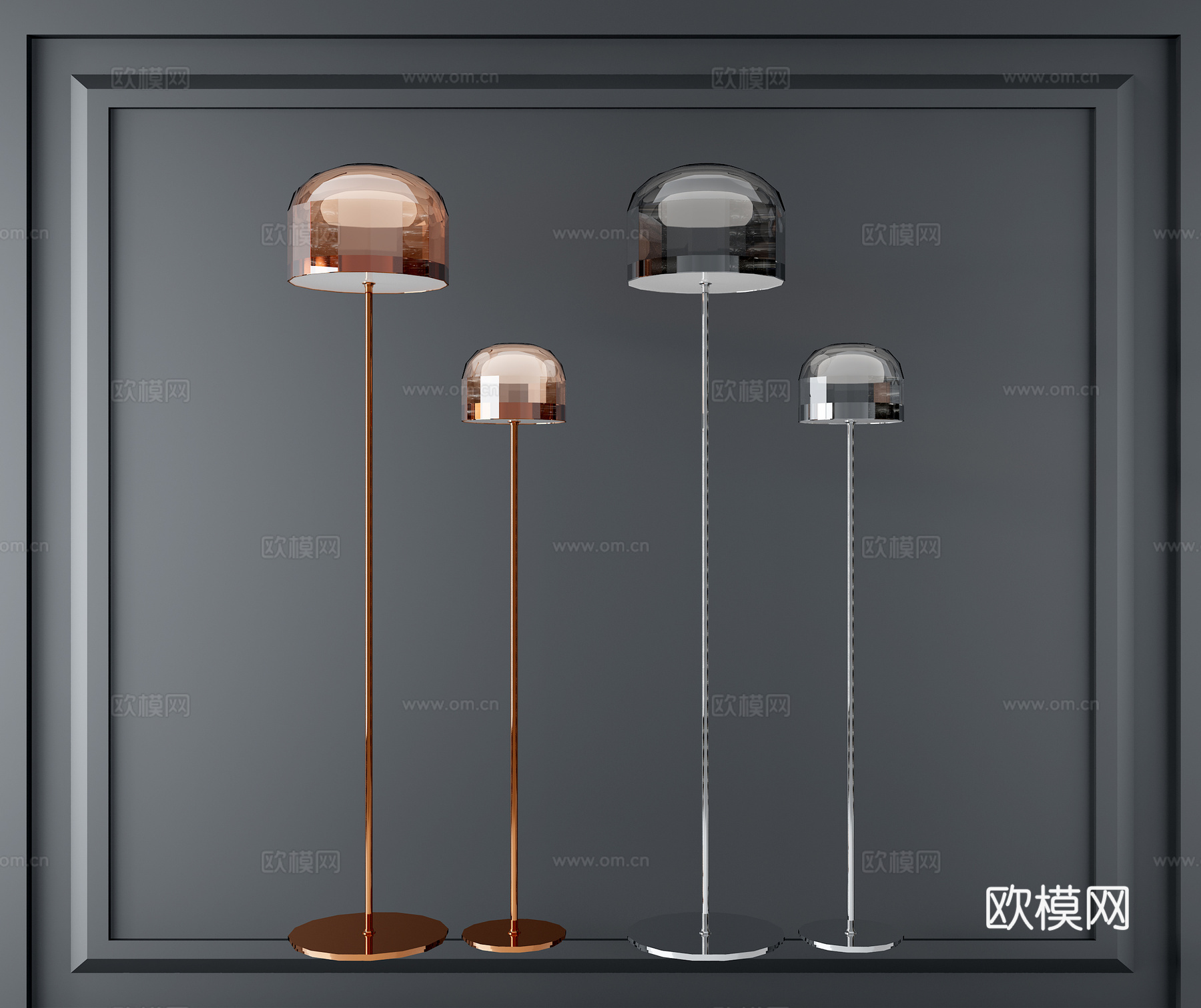 现代金属落地灯su模型下载下载