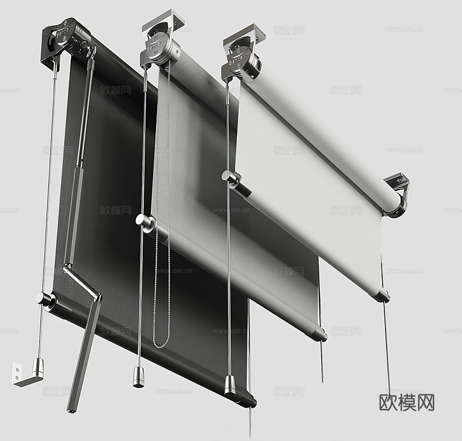 现代卷帘窗帘su模型下载