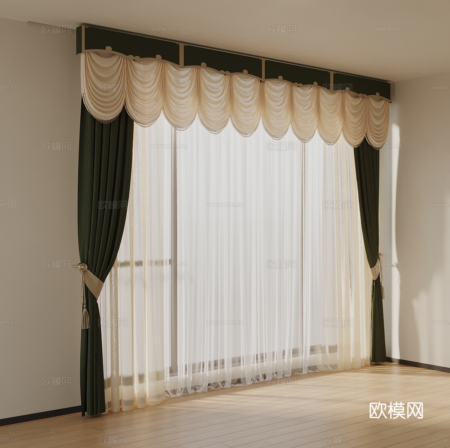 11法式窗帘3d模型