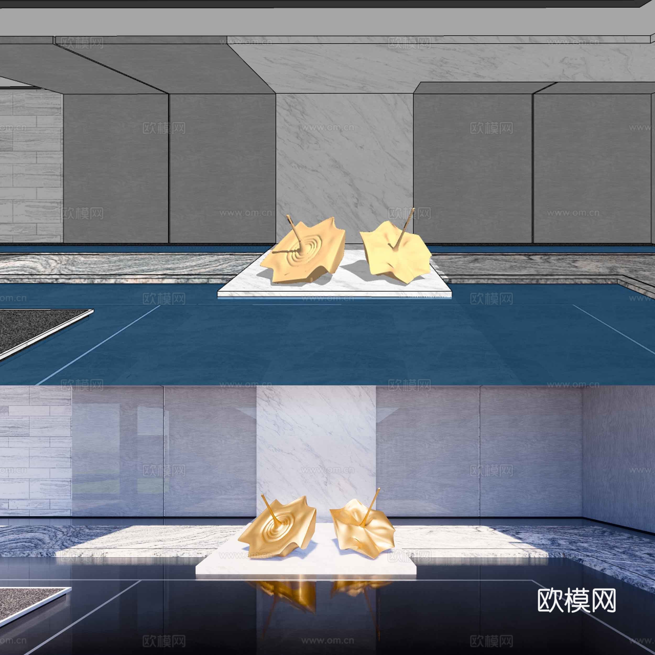 现代创意雕塑小品su模型下载