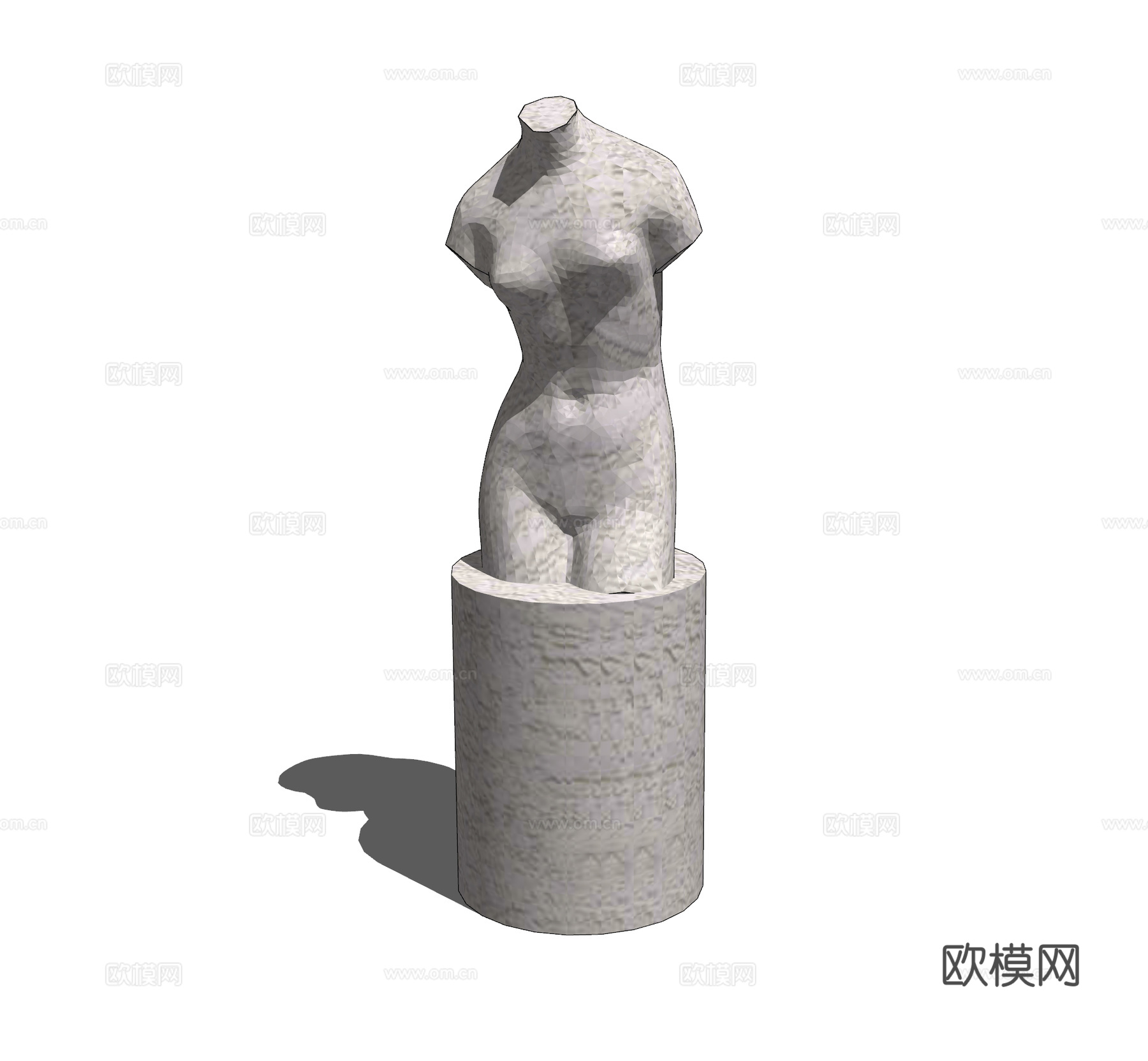 现代人体雕塑摆件su模型下载