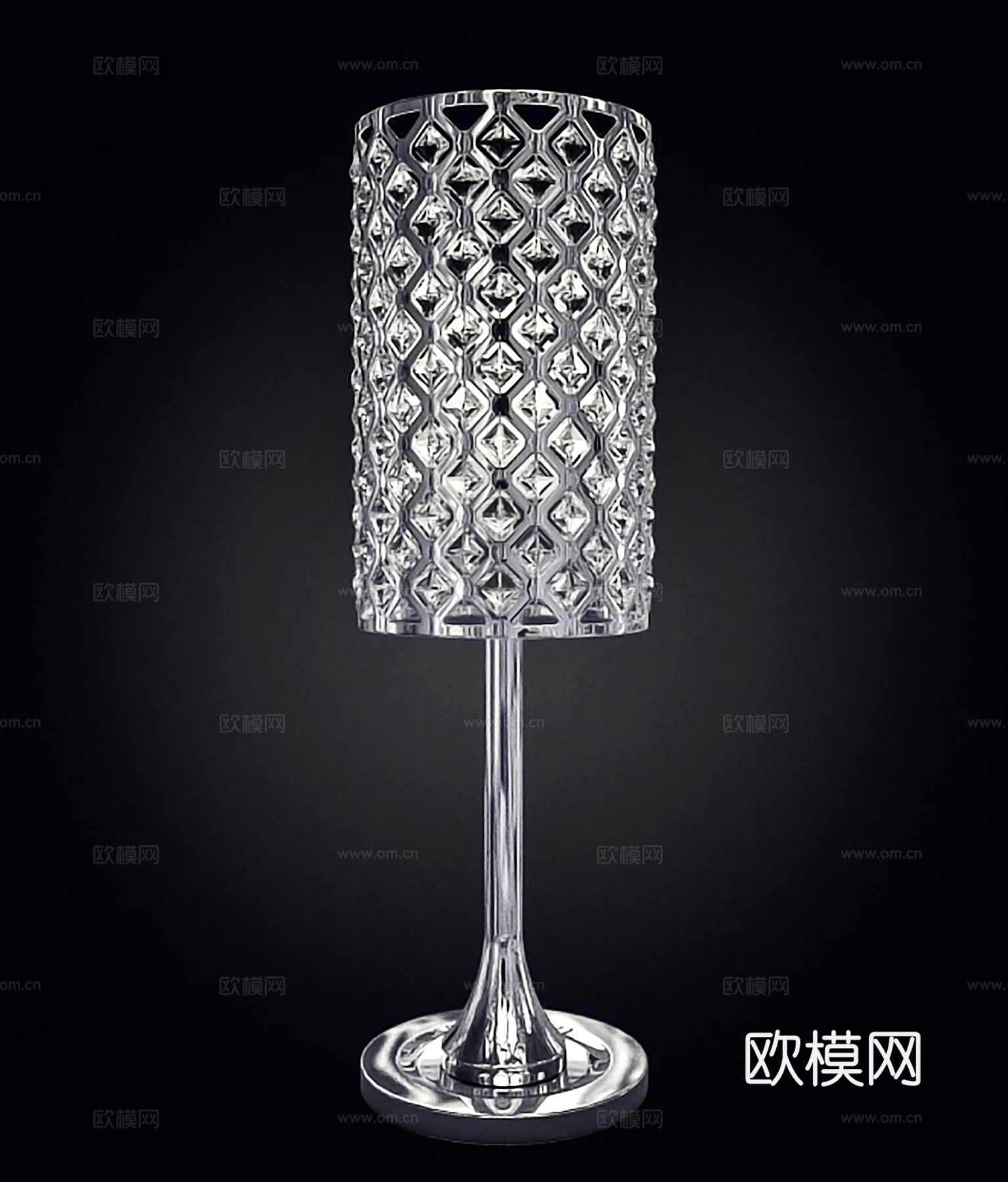 现代台灯  水晶台灯  床头灯3d模型